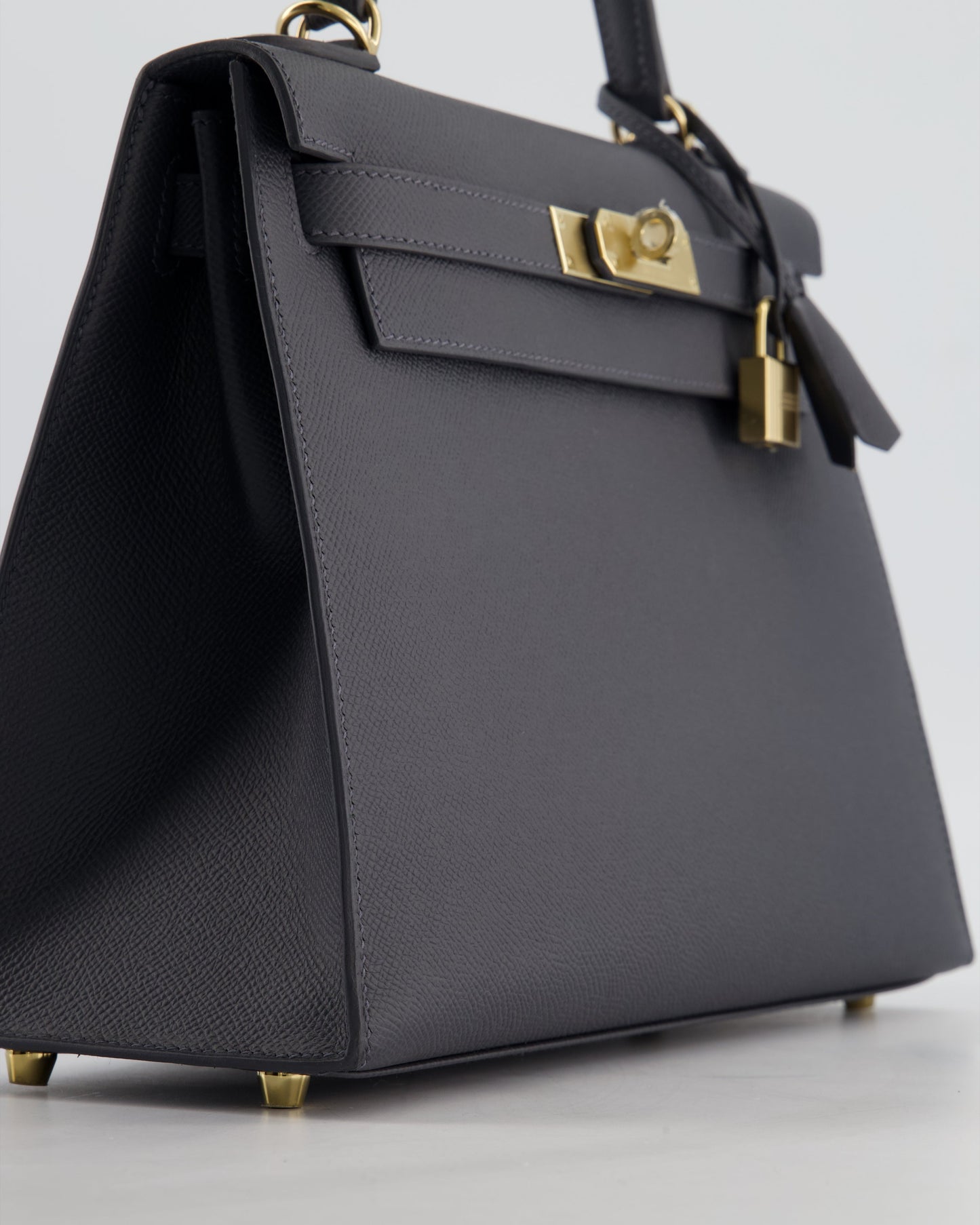 *RARE* Herm�s Kelly 28 Sellier Bag in Ardoise Epsom Leather with Permabrass Hardware