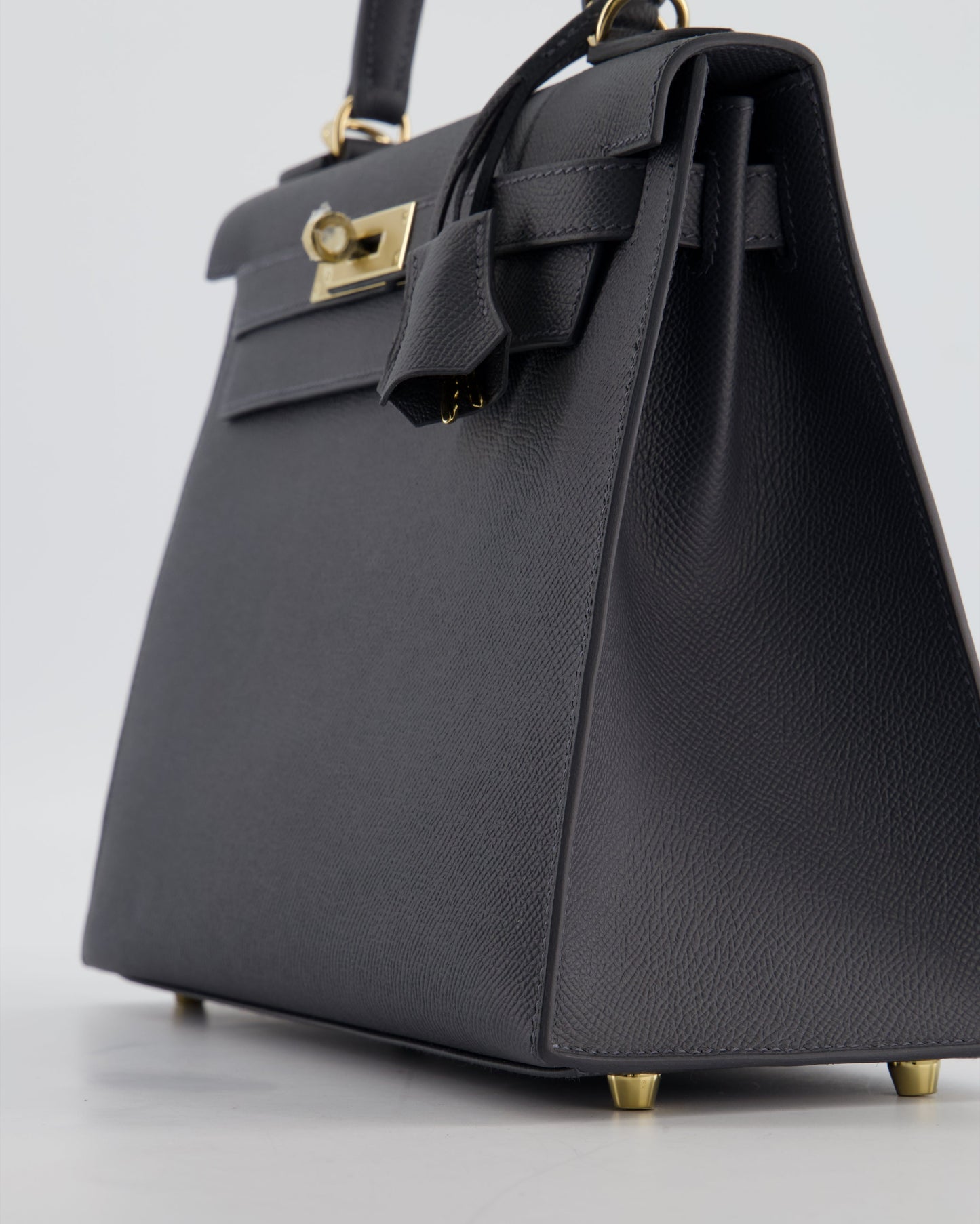 *RARE* Herm�s Kelly 28 Sellier Bag in Ardoise Epsom Leather with Permabrass Hardware