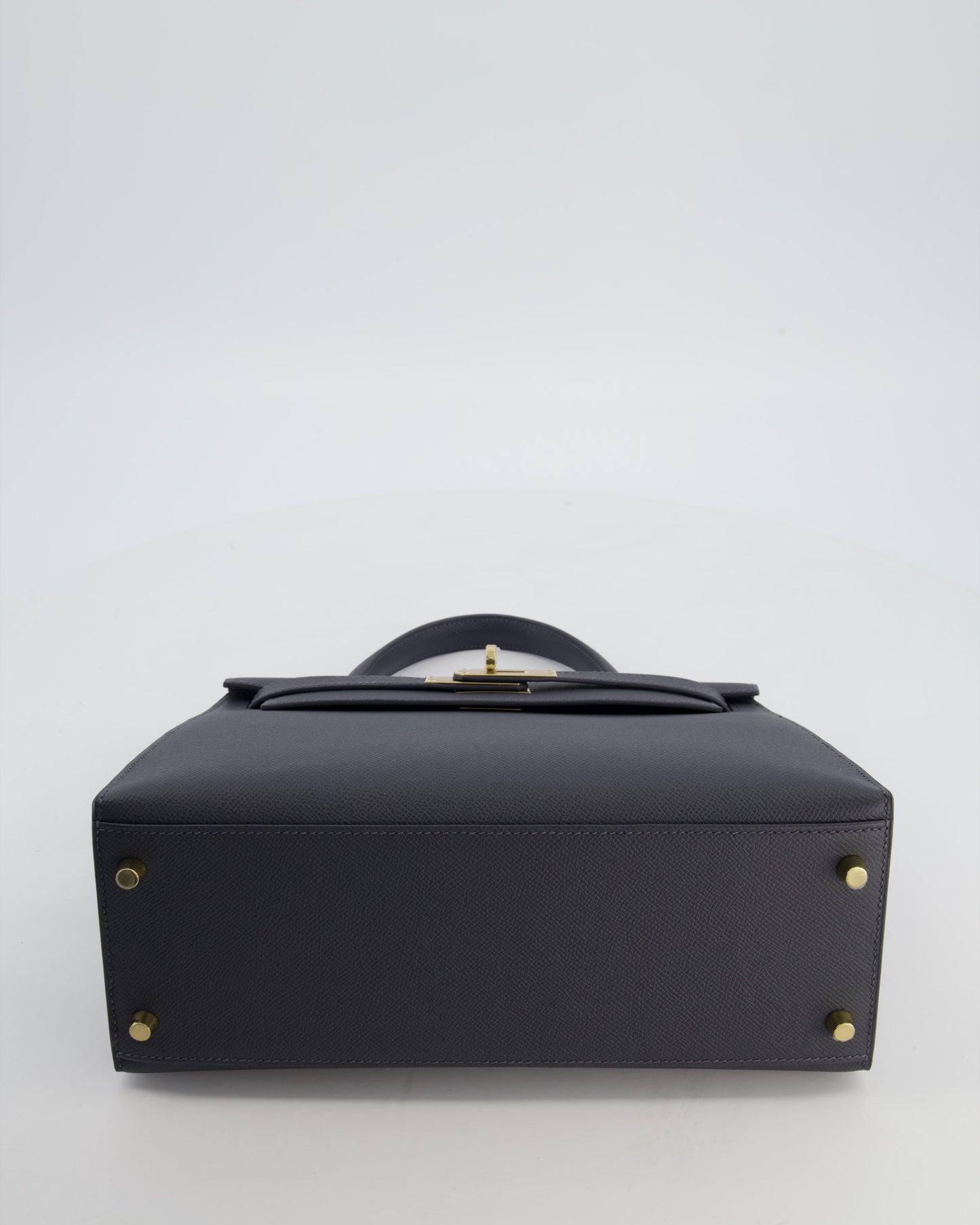 *RARE* Herm�s Kelly 28 Sellier Bag in Ardoise Epsom Leather with Permabrass Hardware