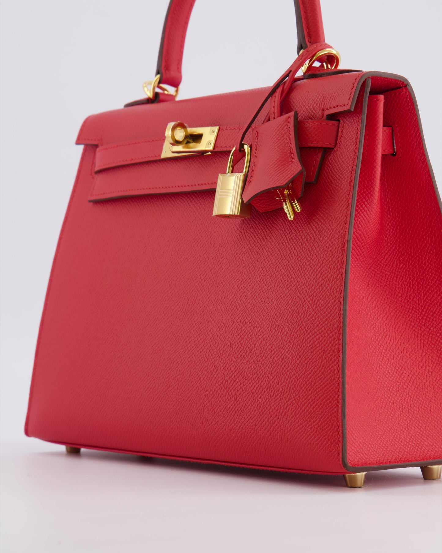 Herm�s Kelly 25 Sellier Bag in Rouge Radieux Epsom Leather with Gold Hardware