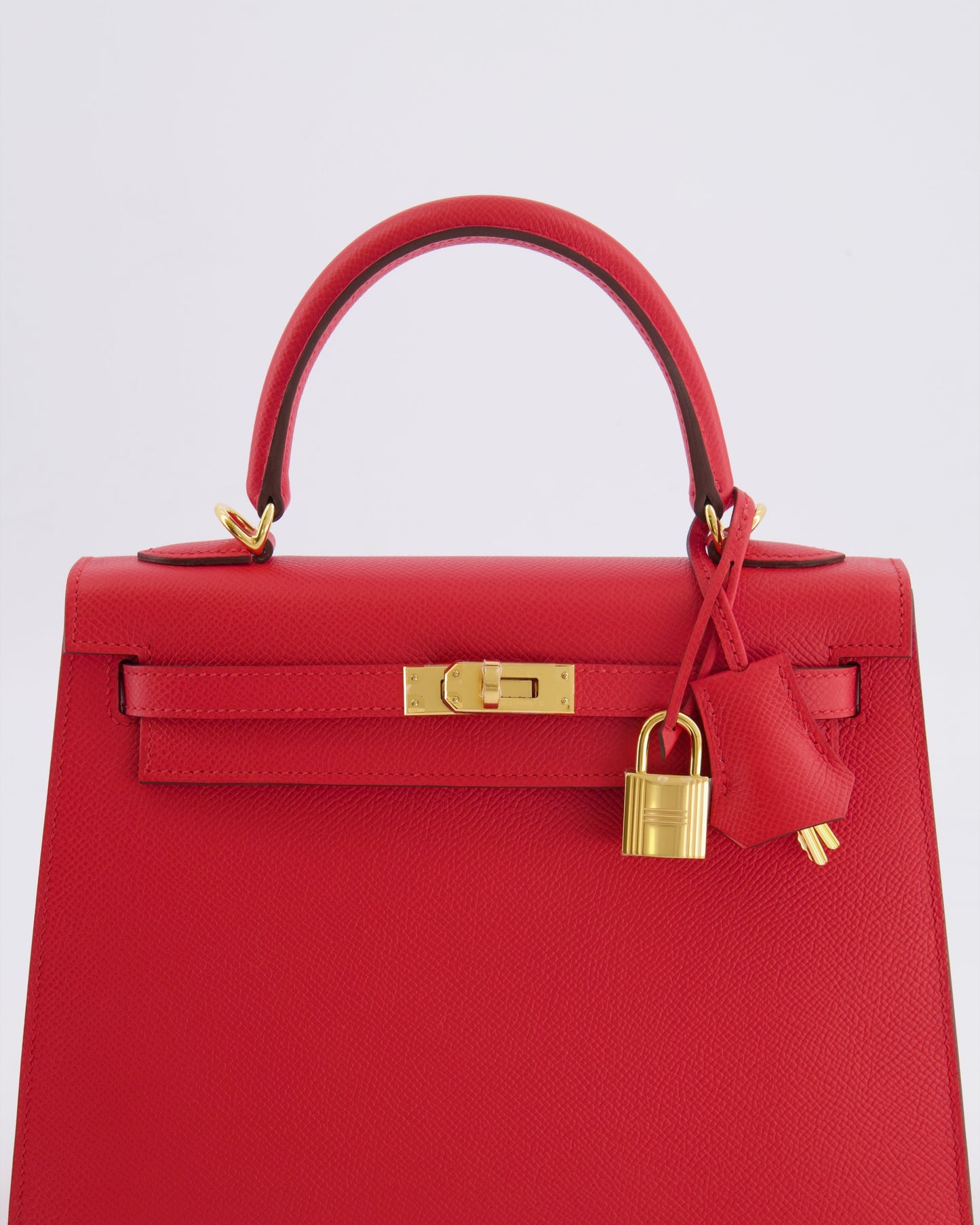 Herm�s Kelly 25 Sellier Bag in Rouge Radieux Epsom Leather with Gold Hardware