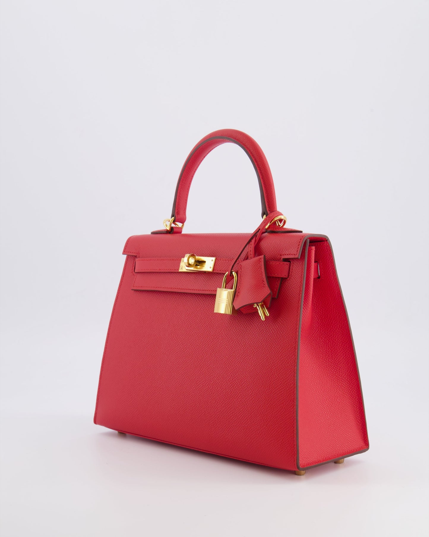 Herm�s Kelly 25 Sellier Bag in Rouge Radieux Epsom Leather with Gold Hardware