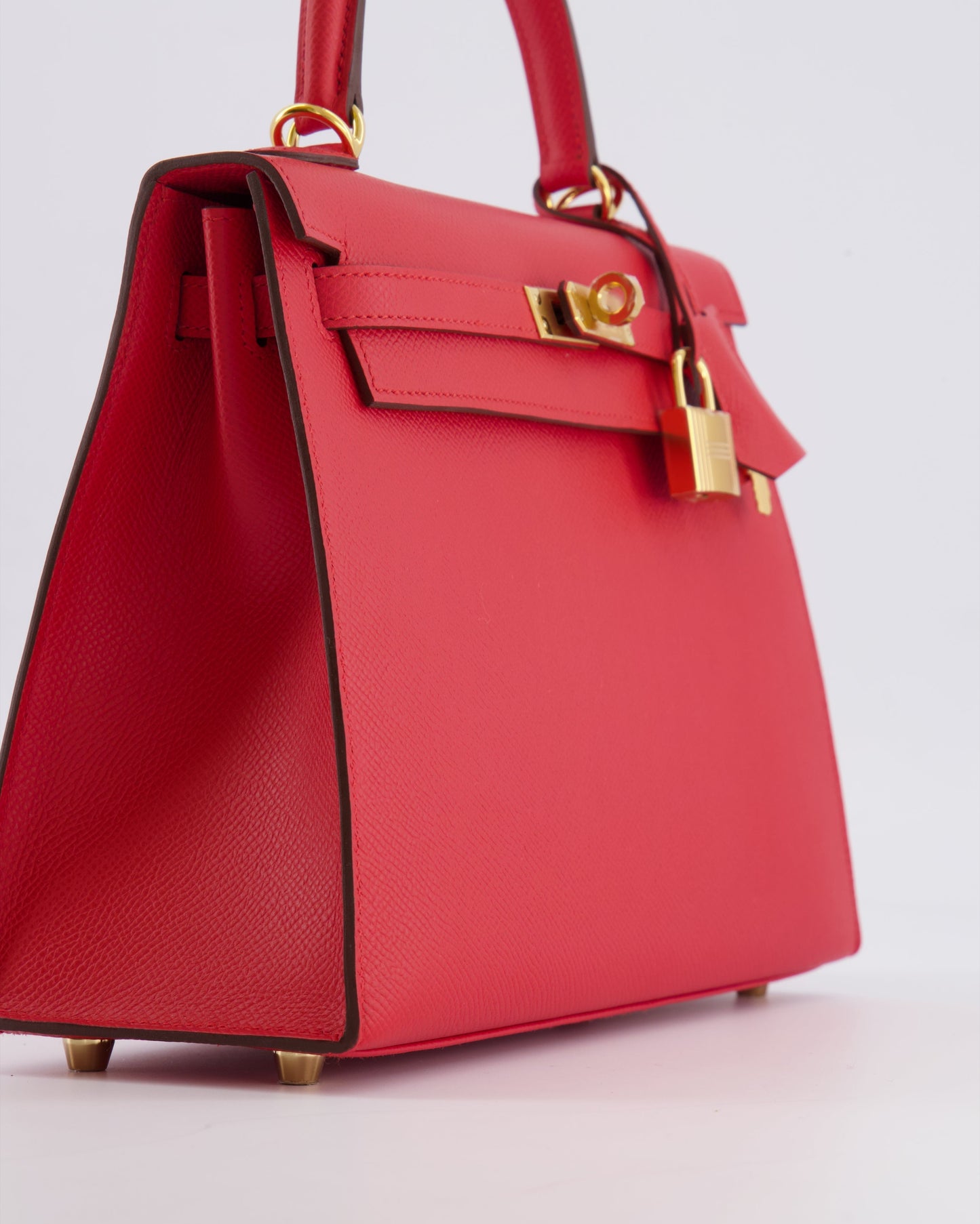Herm�s Kelly 25 Sellier Bag in Rouge Radieux Epsom Leather with Gold Hardware