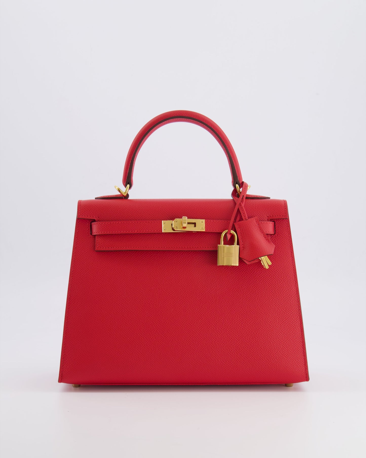 Herm�s Kelly 25 Sellier Bag in Rouge Radieux Epsom Leather with Gold Hardware