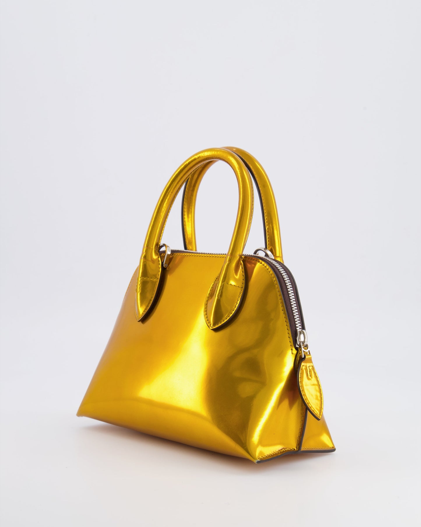 Lanvin Metallic Gold Small Top Handle Magot Bag with Silver Chain Strap RRP £1,300