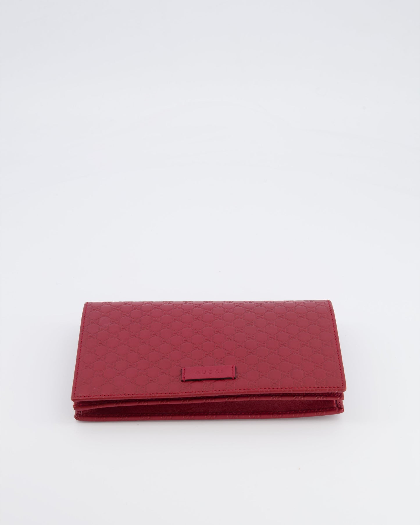 Gucci Red Leather Guccissima Logo Crossbody Wallet Bag