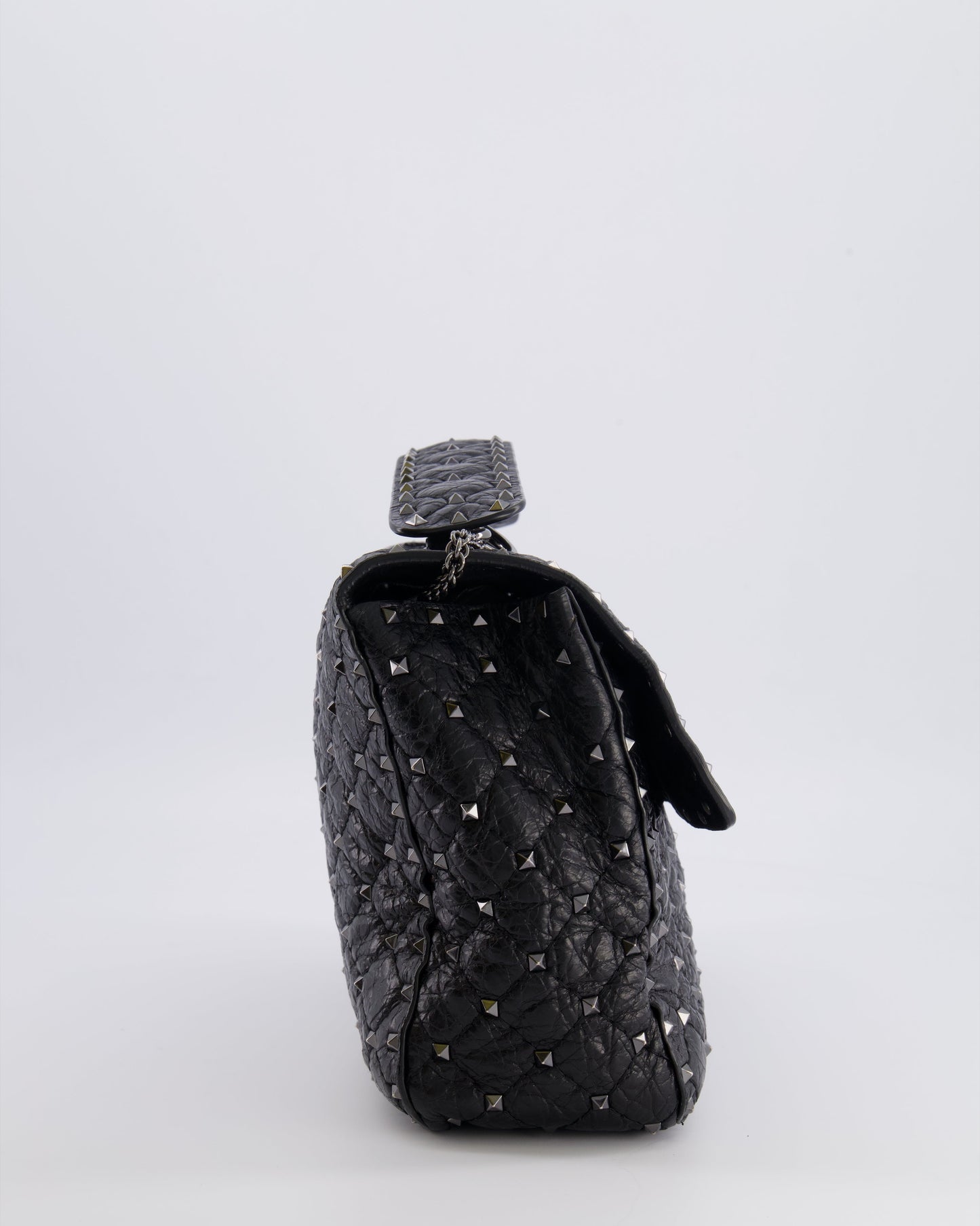 Valentino Black Distressed Leather Large Rockstud Spike Bag RRP £2,850
