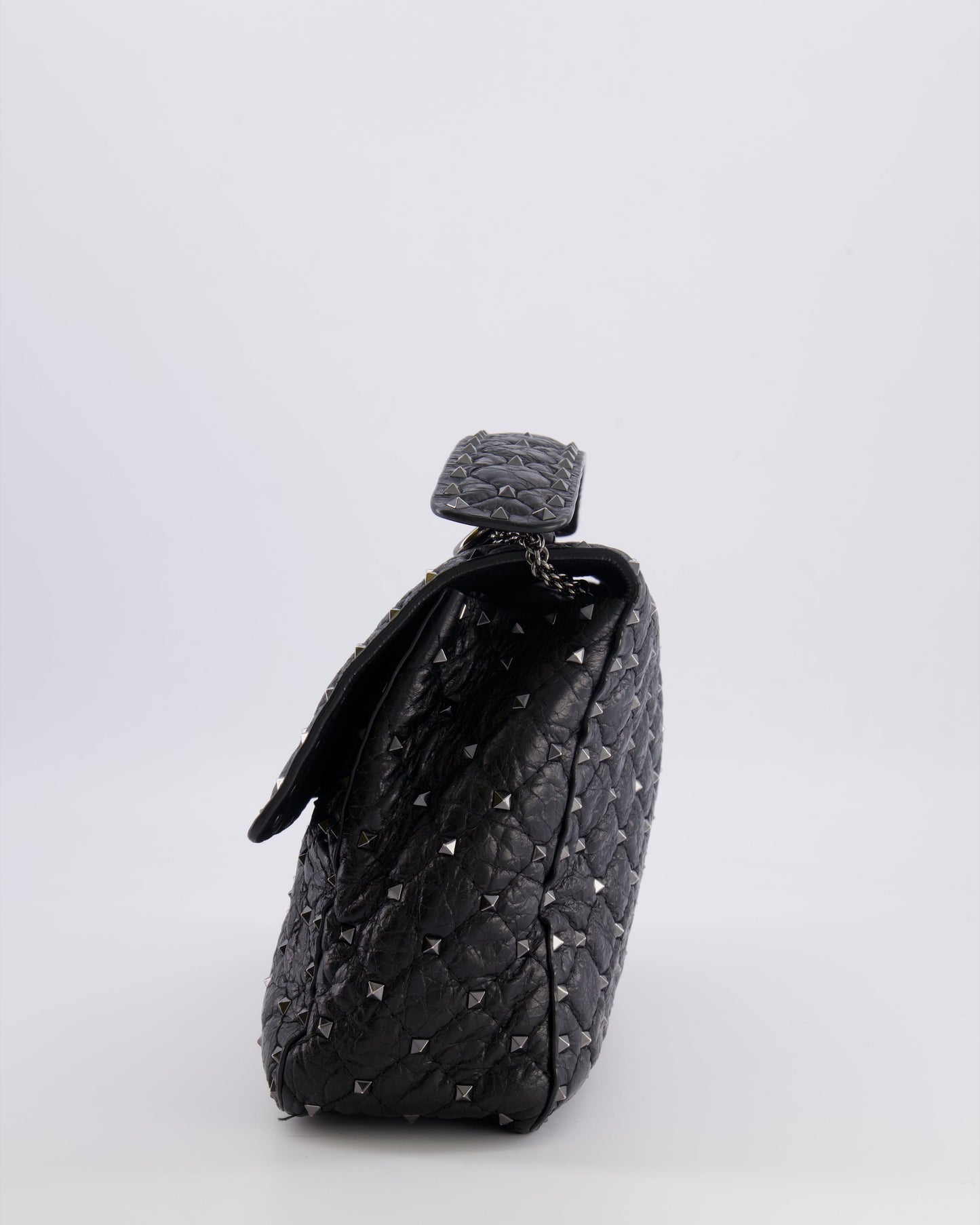 Valentino Black Distressed Leather Large Rockstud Spike Bag RRP £2,850