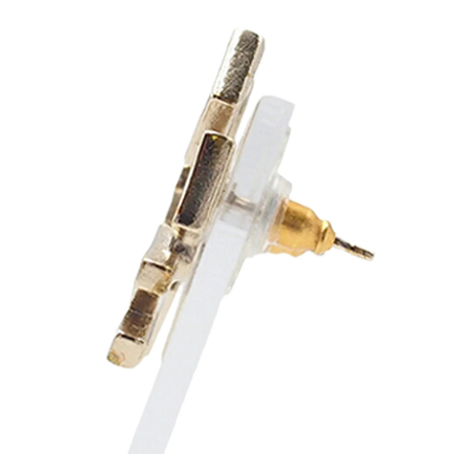Gold Chanel CC Gold Plated Crystals Logo Push Back Earrings