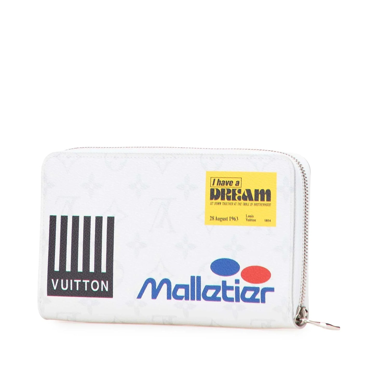 White Louis Vuitton Monogram Logo Story Zippy Long Wallet