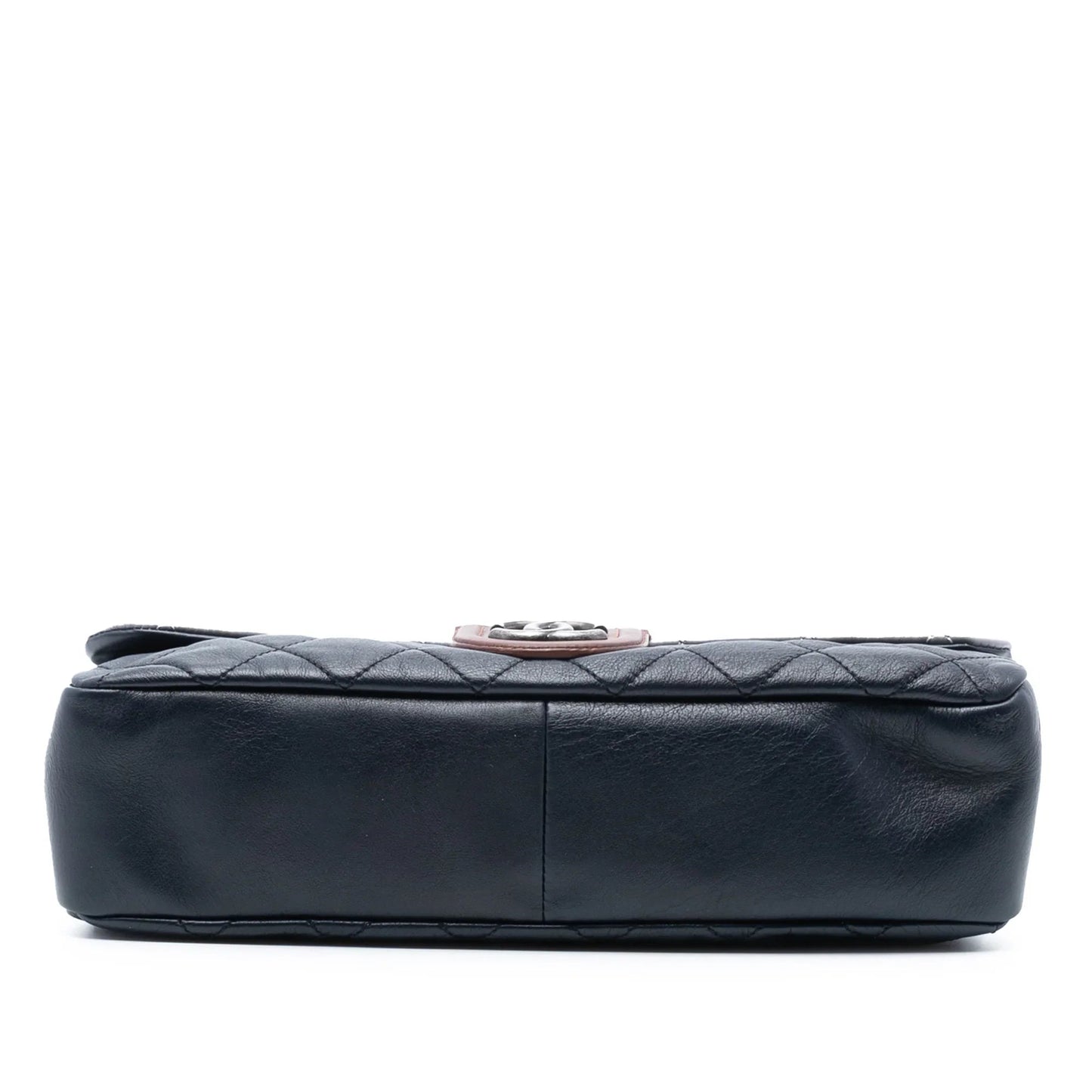 Blue Chanel Large Tricolor Quilted Lambskin Country Chic Flap Shoulder Bag