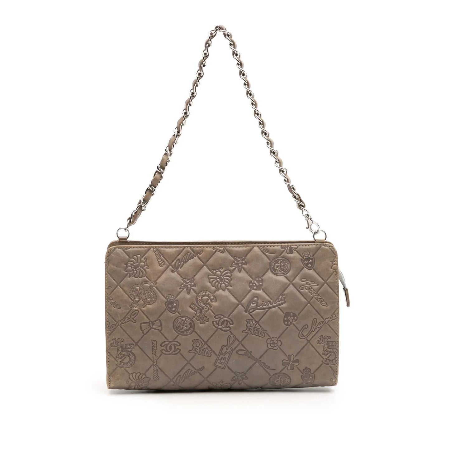 Brown Chanel Embossed Lambskin Lucky Symbols Pochette Shoulder Bag