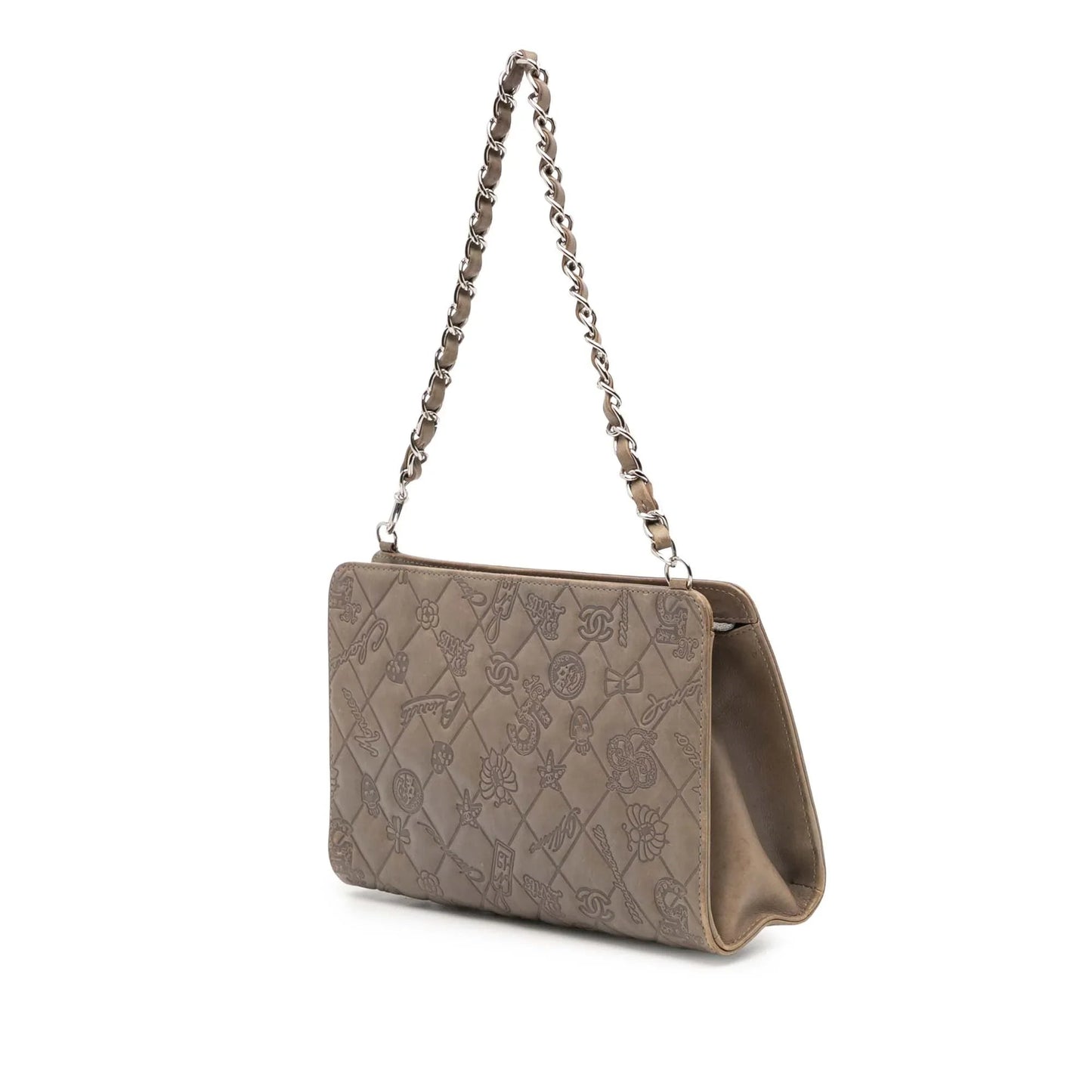 Brown Chanel Embossed Lambskin Lucky Symbols Pochette Shoulder Bag