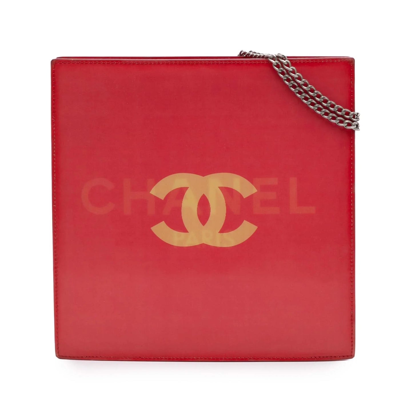 Red Chanel Vinyl Hologram CC Shoulder Bag