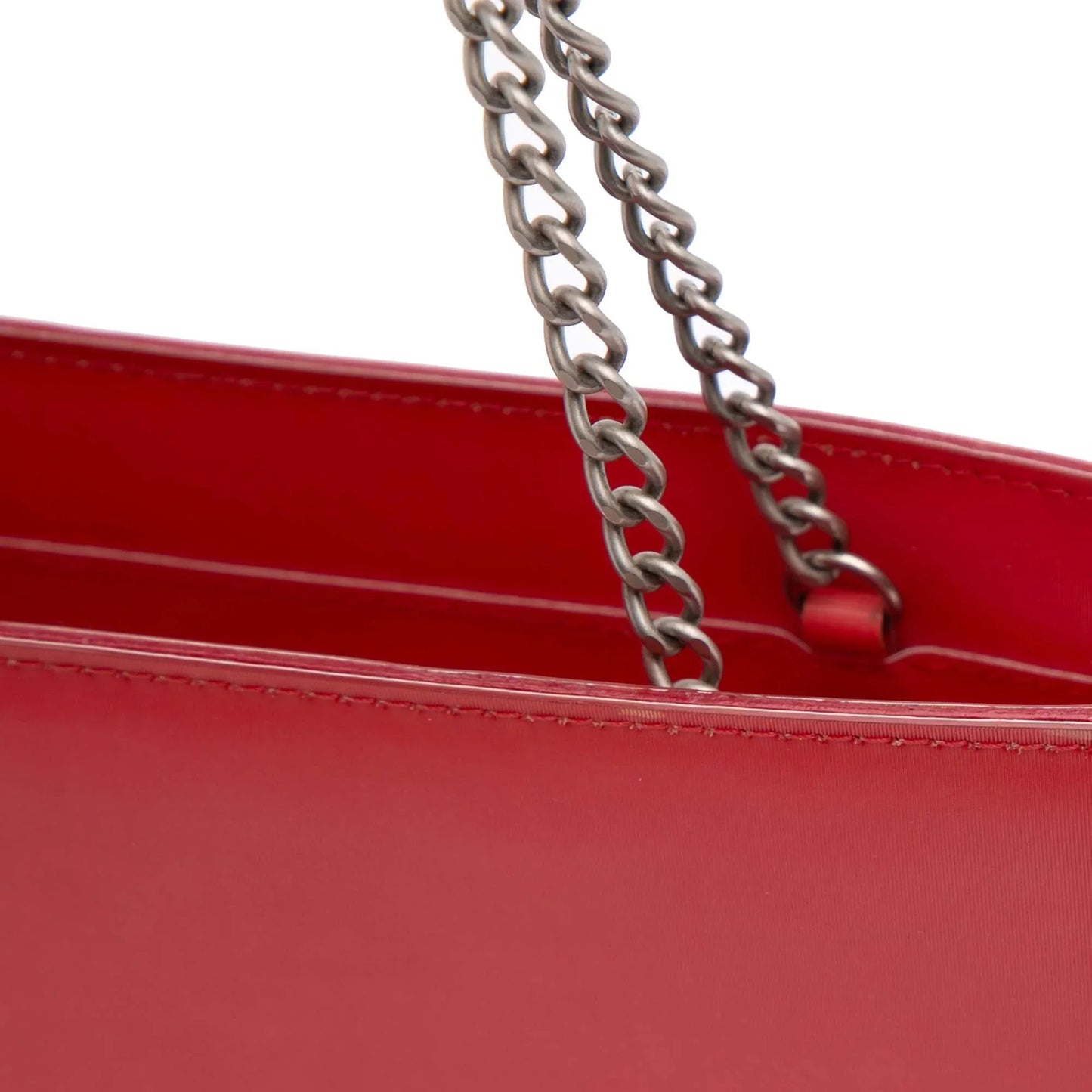 Red Chanel Vinyl Hologram CC Shoulder Bag