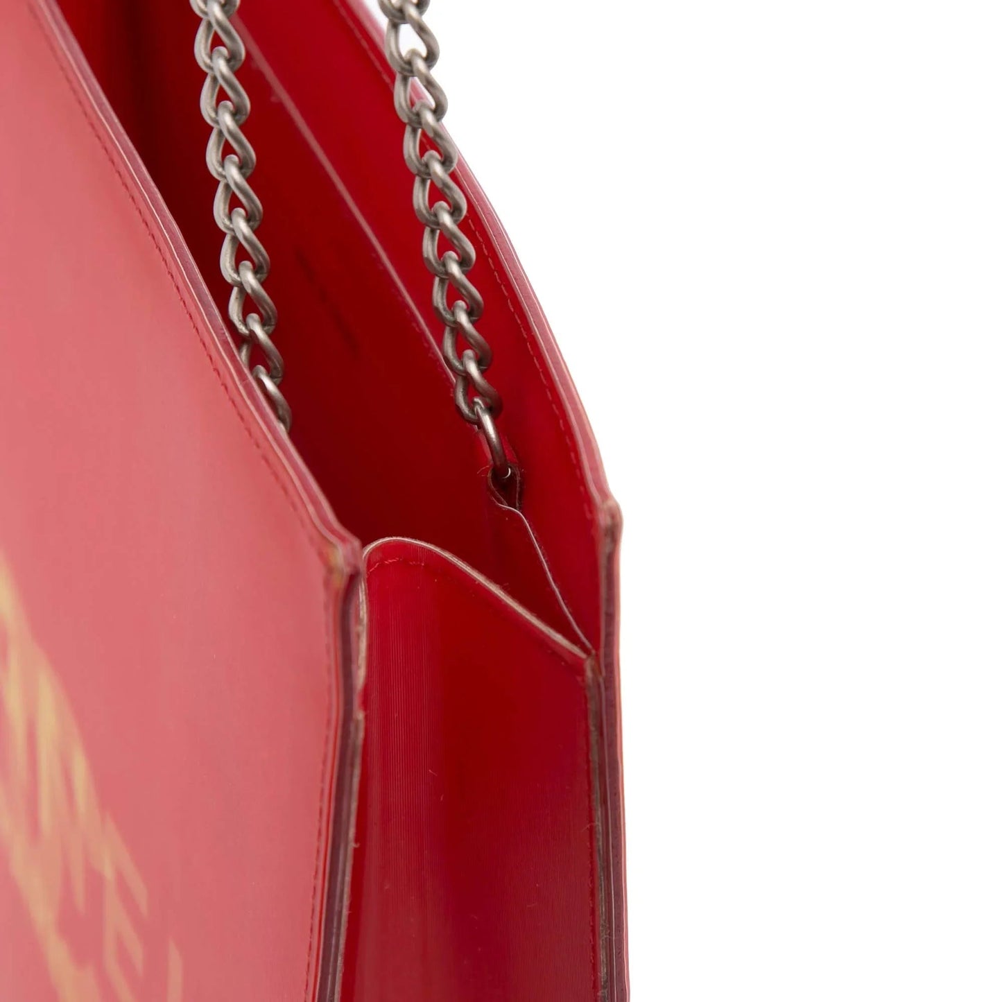 Red Chanel Vinyl Hologram CC Shoulder Bag