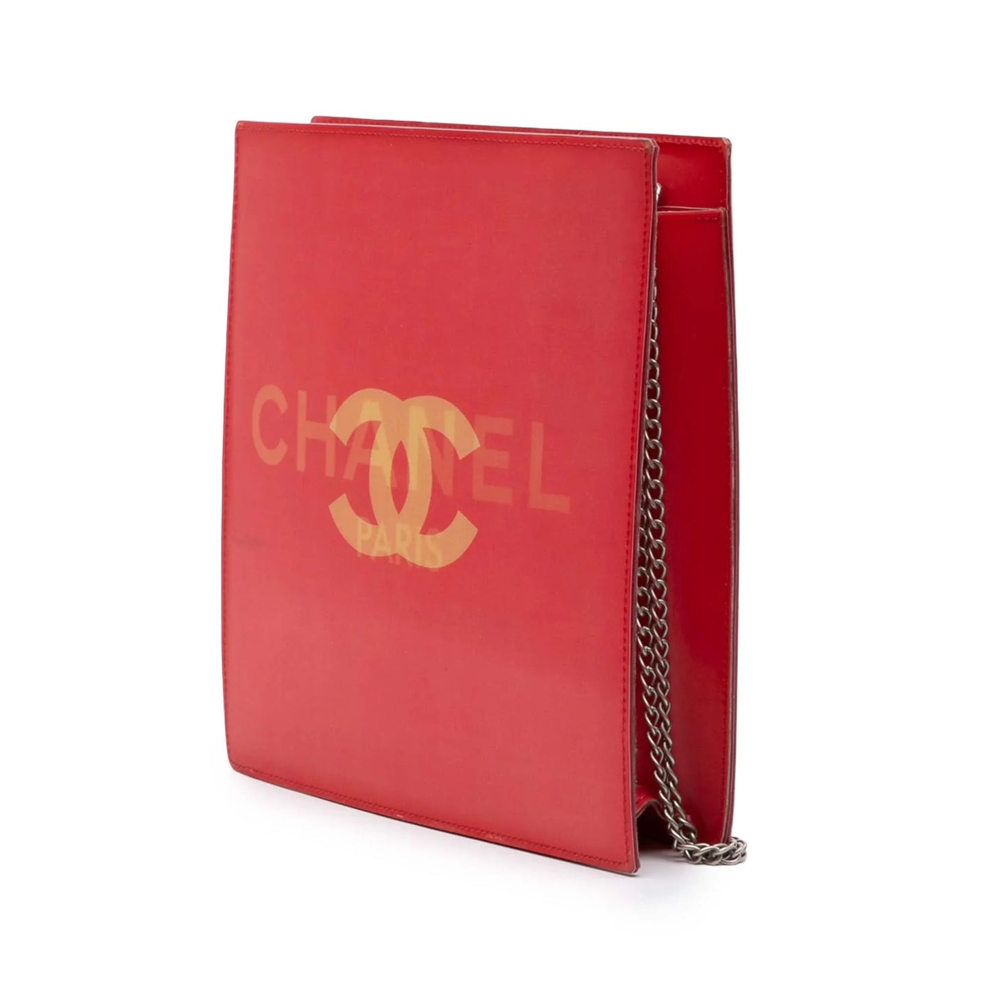 Red Chanel Vinyl Hologram CC Shoulder Bag