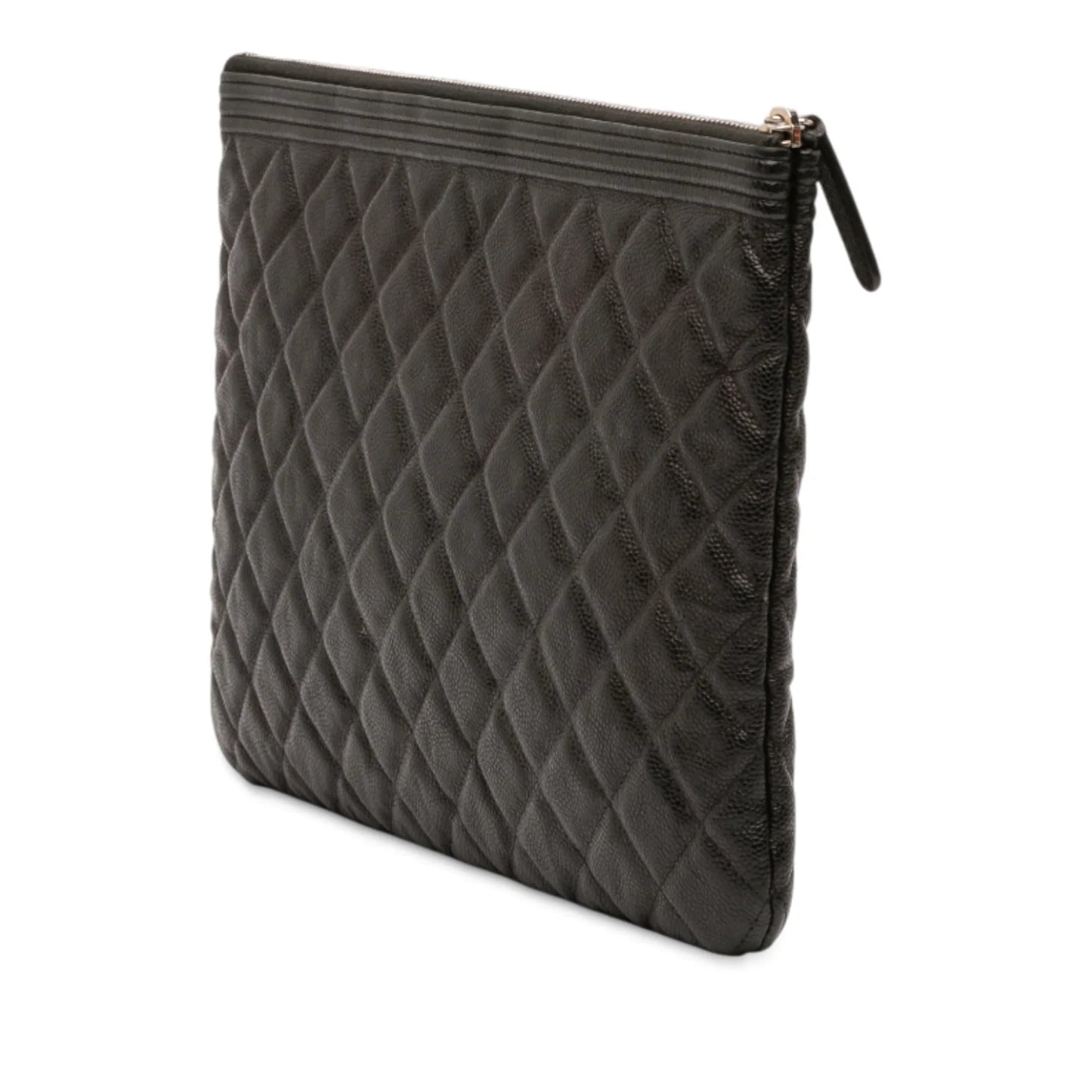 Black Chanel Medium Quilted Caviar Boy O Case Clutch