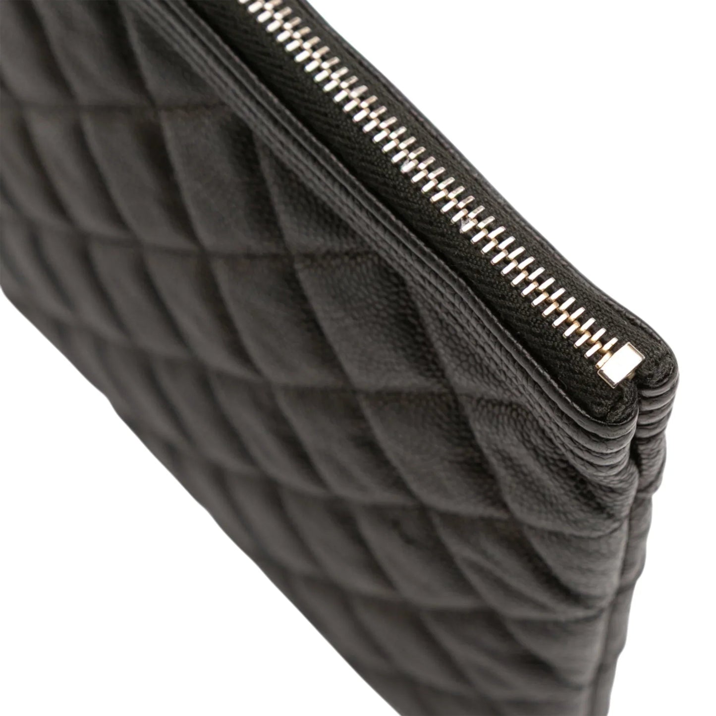 Black Chanel Medium Quilted Caviar Boy O Case Clutch