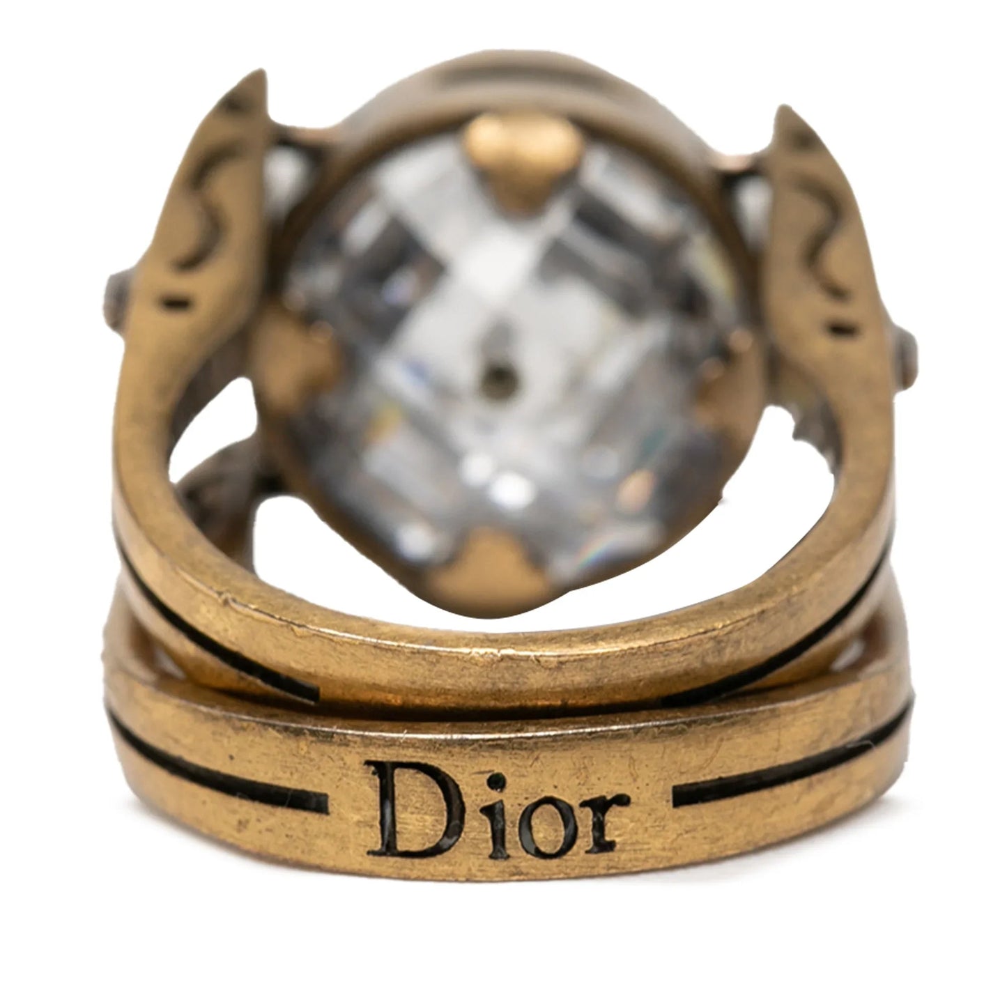 Gold Dior Gold Plated Crystal Bee Ring