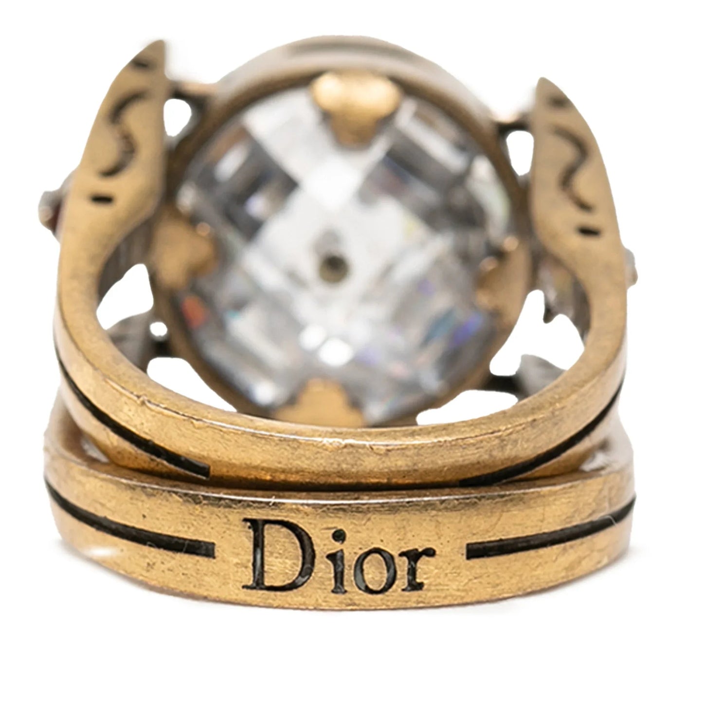 Gold Dior Gold Plated Crystal Bee Ring