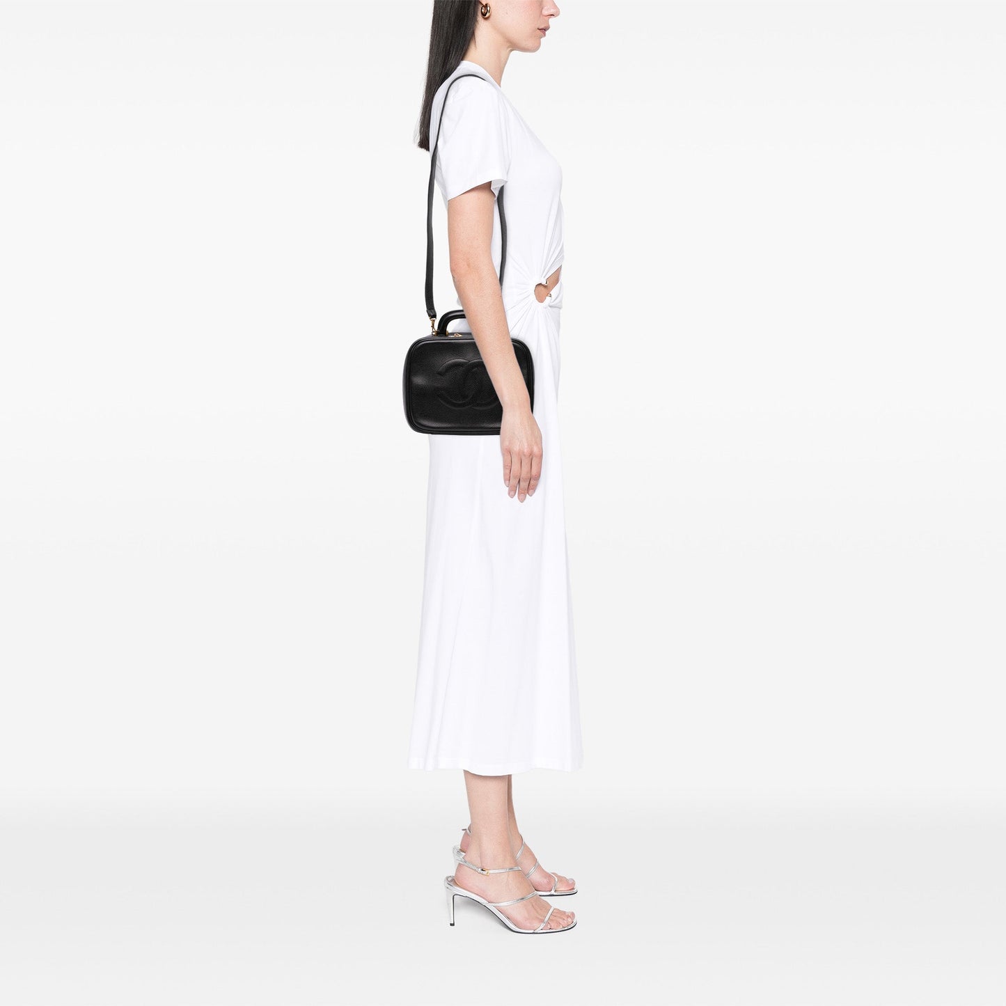 Black Chanel CC Caviar Vanity Case Satchel
