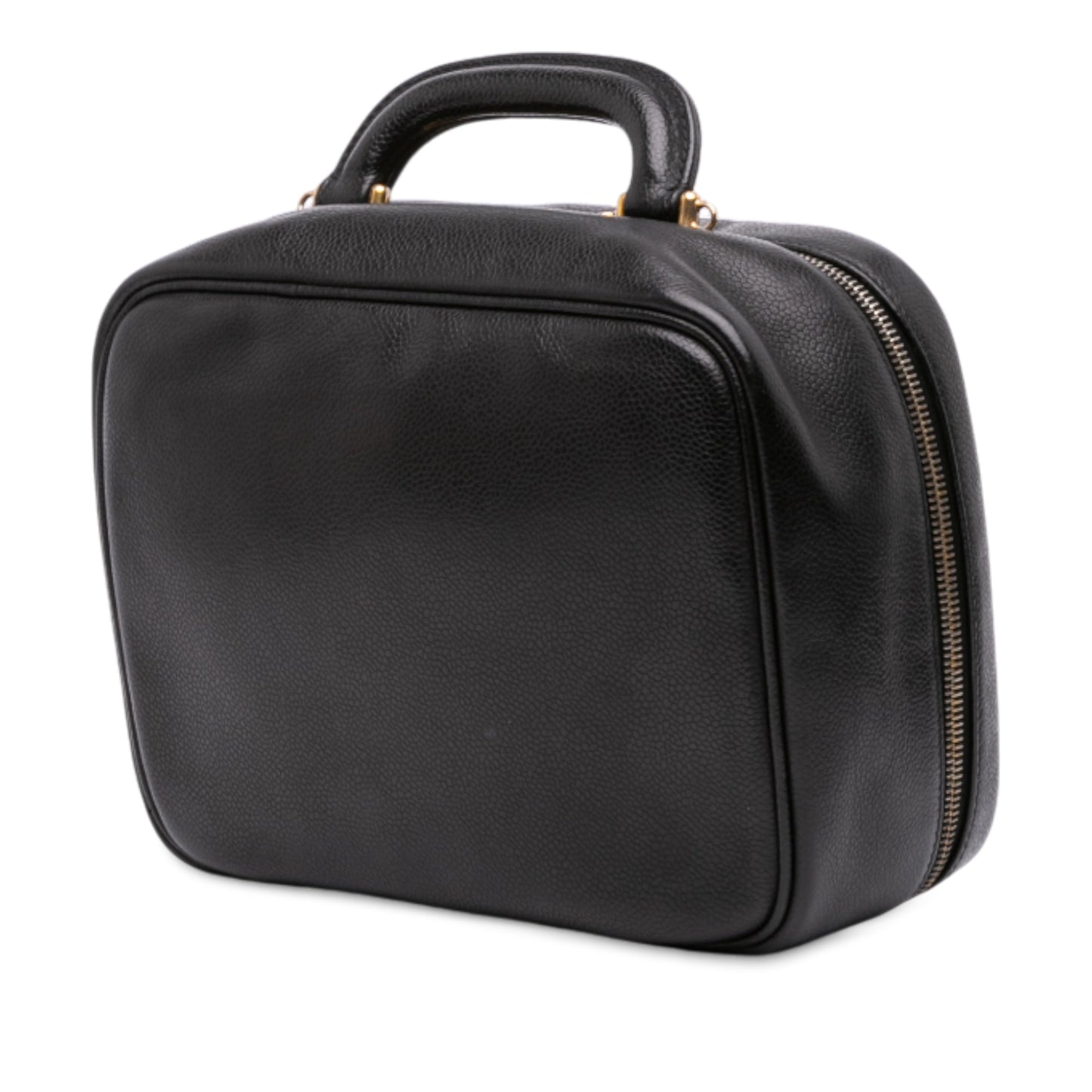 Black Chanel CC Caviar Vanity Case Satchel