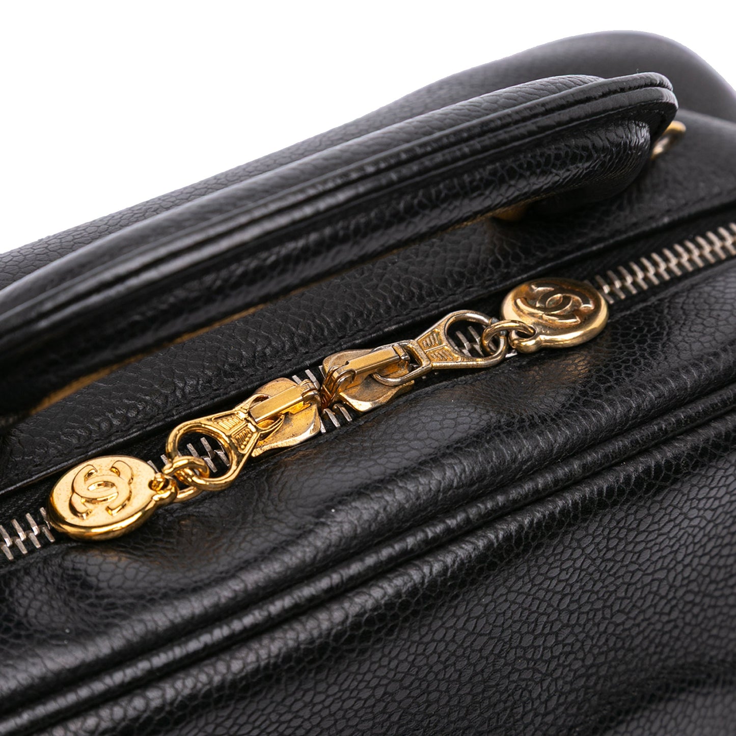 Black Chanel CC Caviar Vanity Case Satchel
