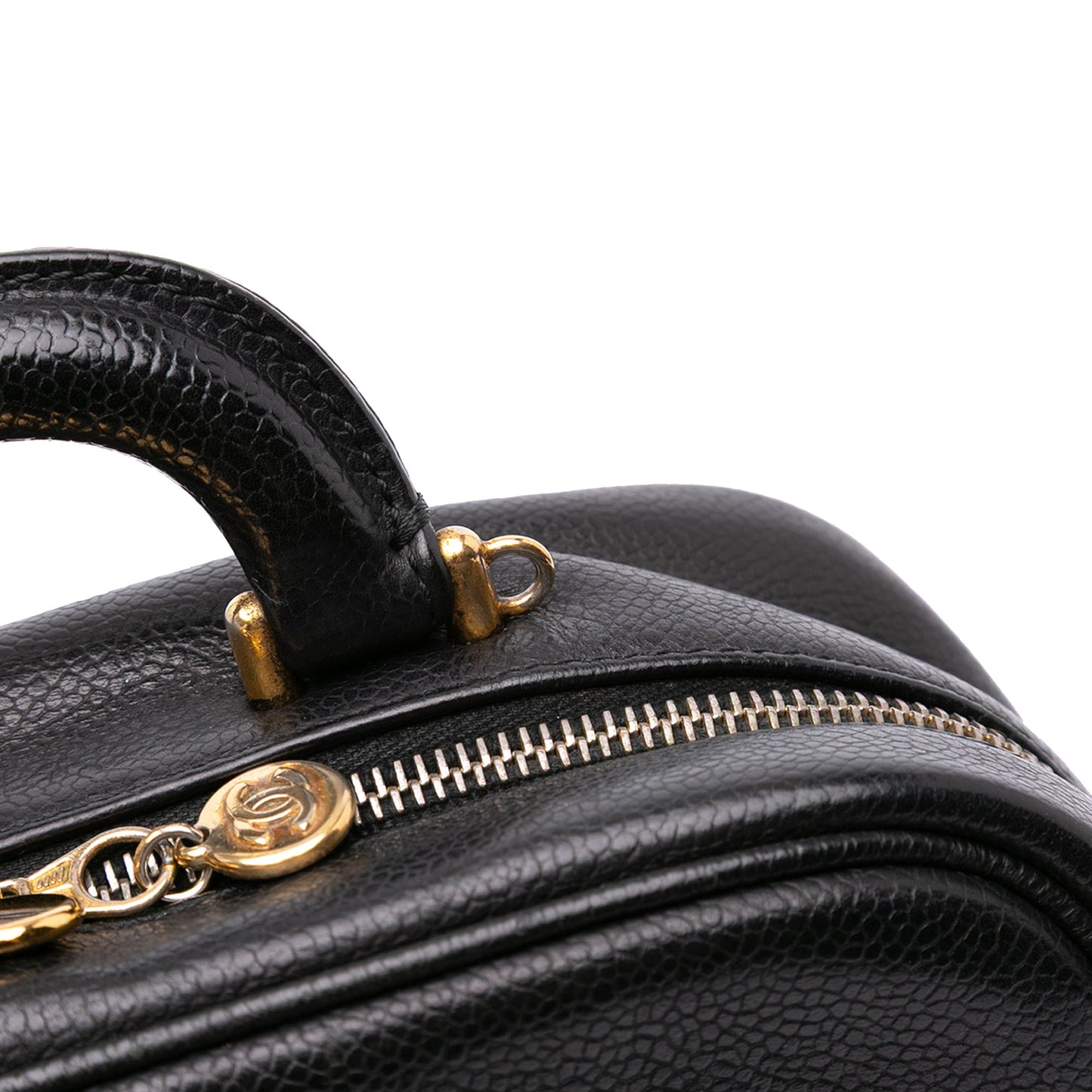 Black Chanel CC Caviar Vanity Case Satchel