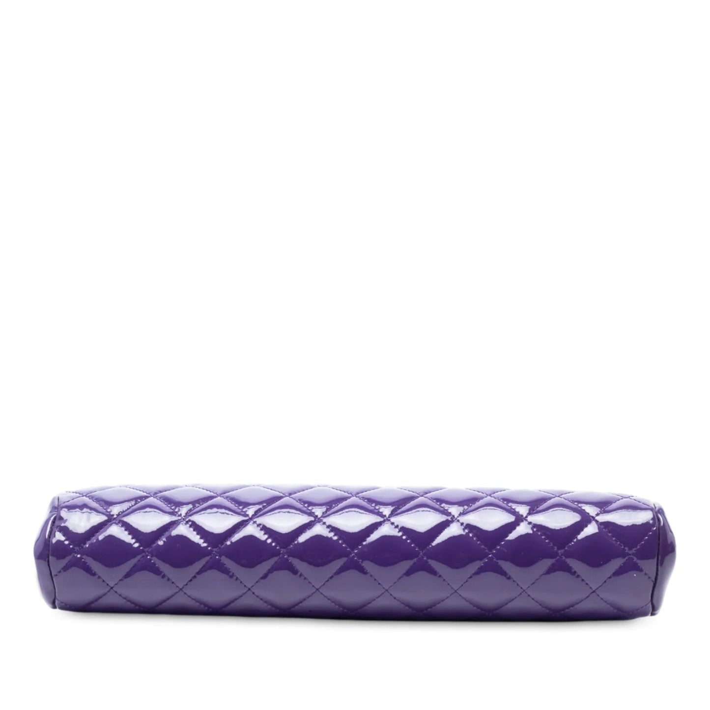 Purple Chanel CC Quilted Patent Kiss Lock Clutch