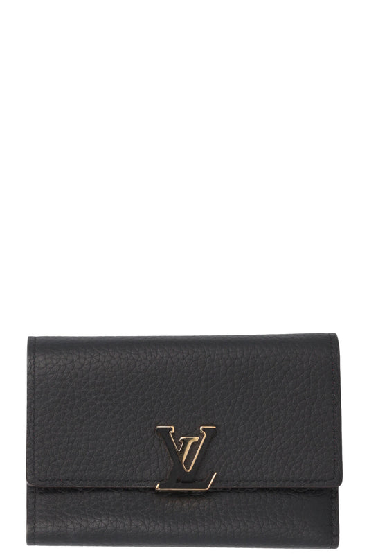 LOUIS VUITTON Capucines Wallet Leather Black Pink