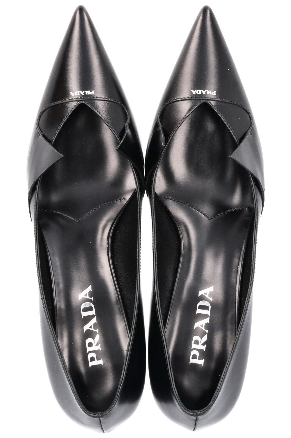 PRADA Logo Geometric Heels Black