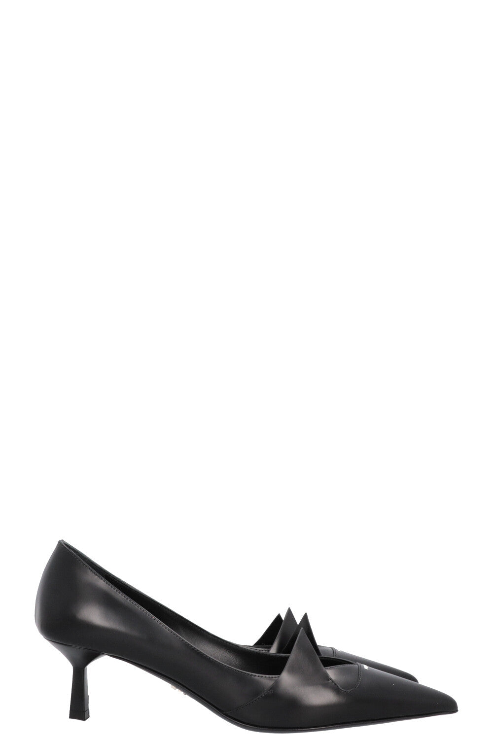 PRADA Logo Geometric Heels Black