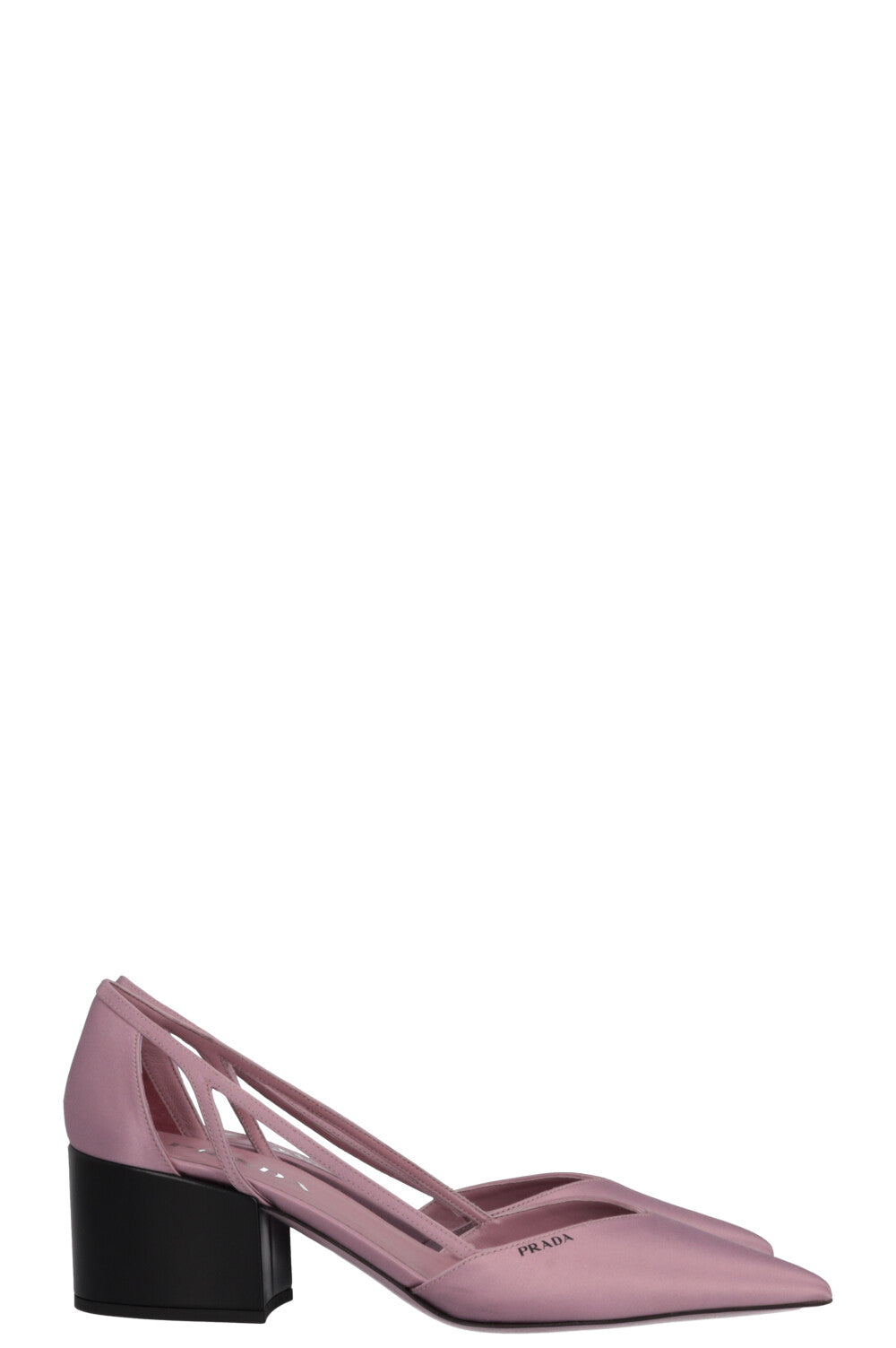 PRADA Cut Out 55 Heels Satin Pink