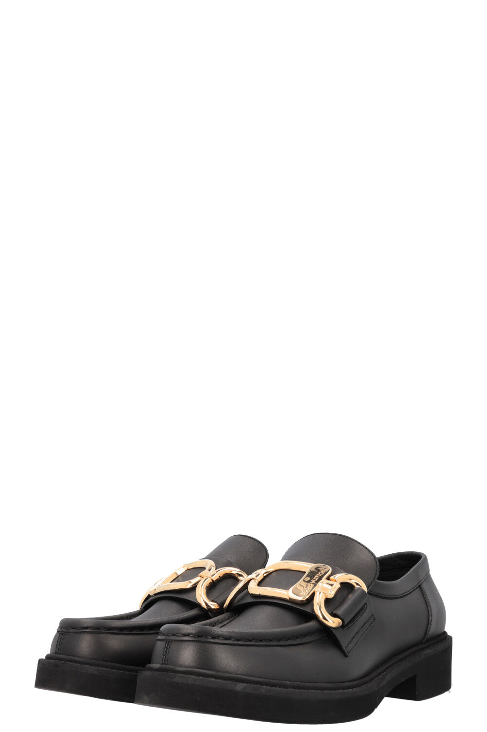 LOUIS VUITTON Academy Lock Loafers Black