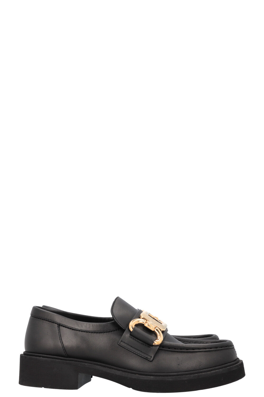 LOUIS VUITTON Academy Lock Loafers Black