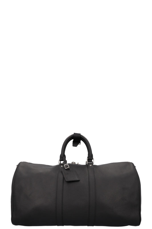 LOUIS VUITTON Keepall 50 Bandouliere Black Taiga Leather