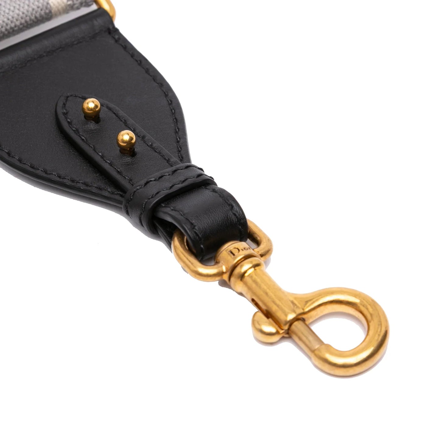 Gray Dior Embroidered Canvas Logo Bag Strap