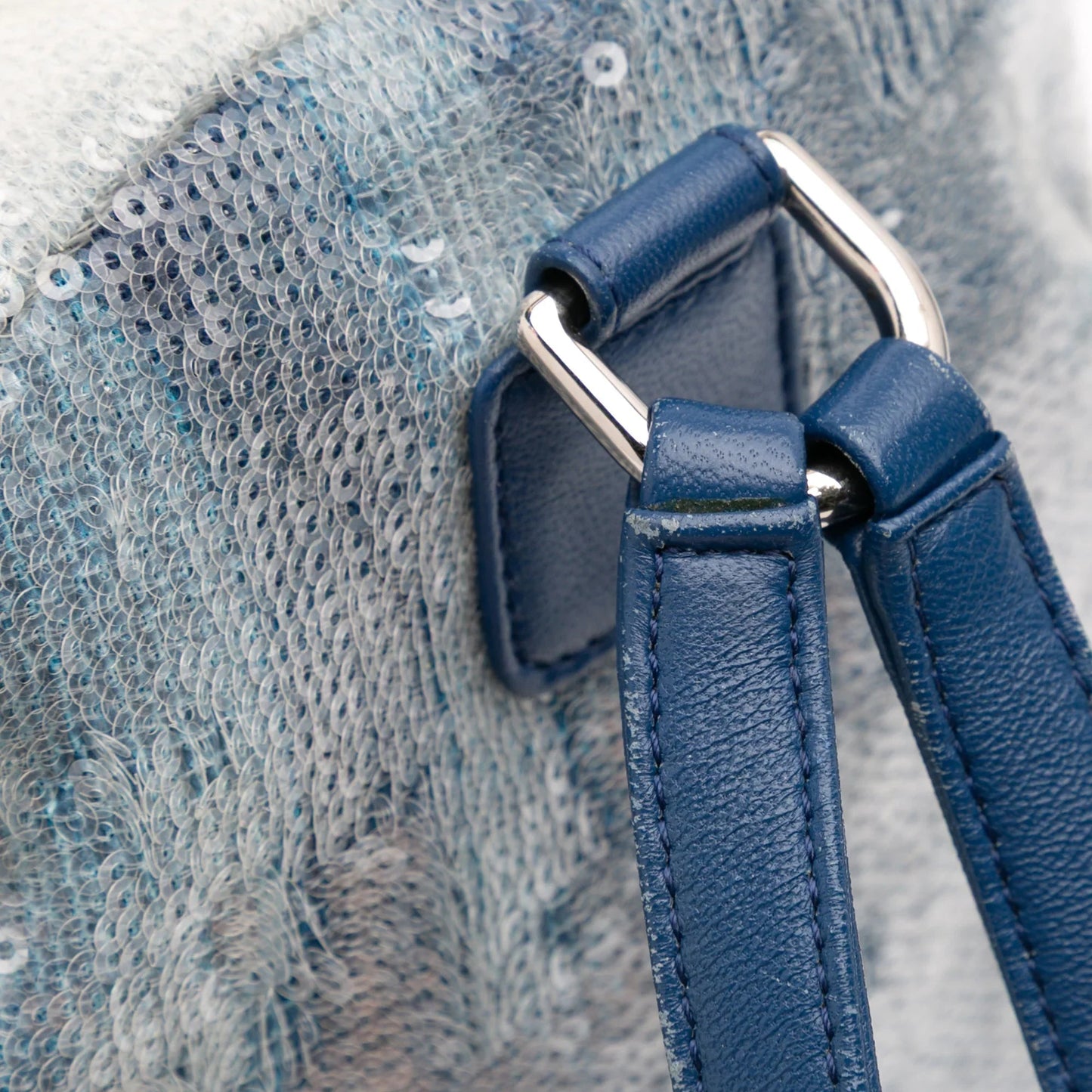 Blue Chanel Sequin Waterfall Backpack