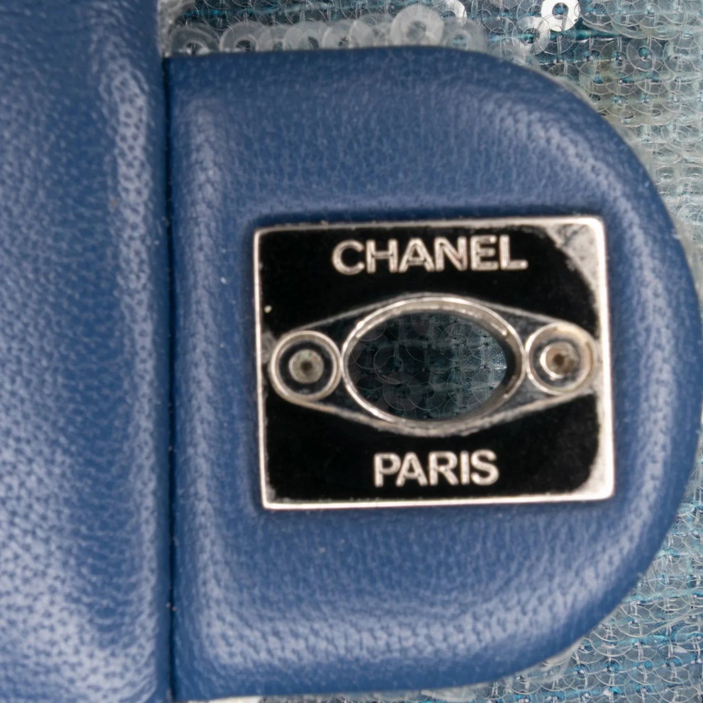 Blue Chanel Sequin Waterfall Backpack