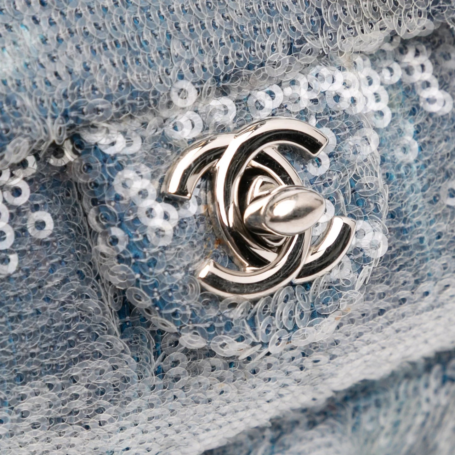 Blue Chanel Sequin Waterfall Backpack