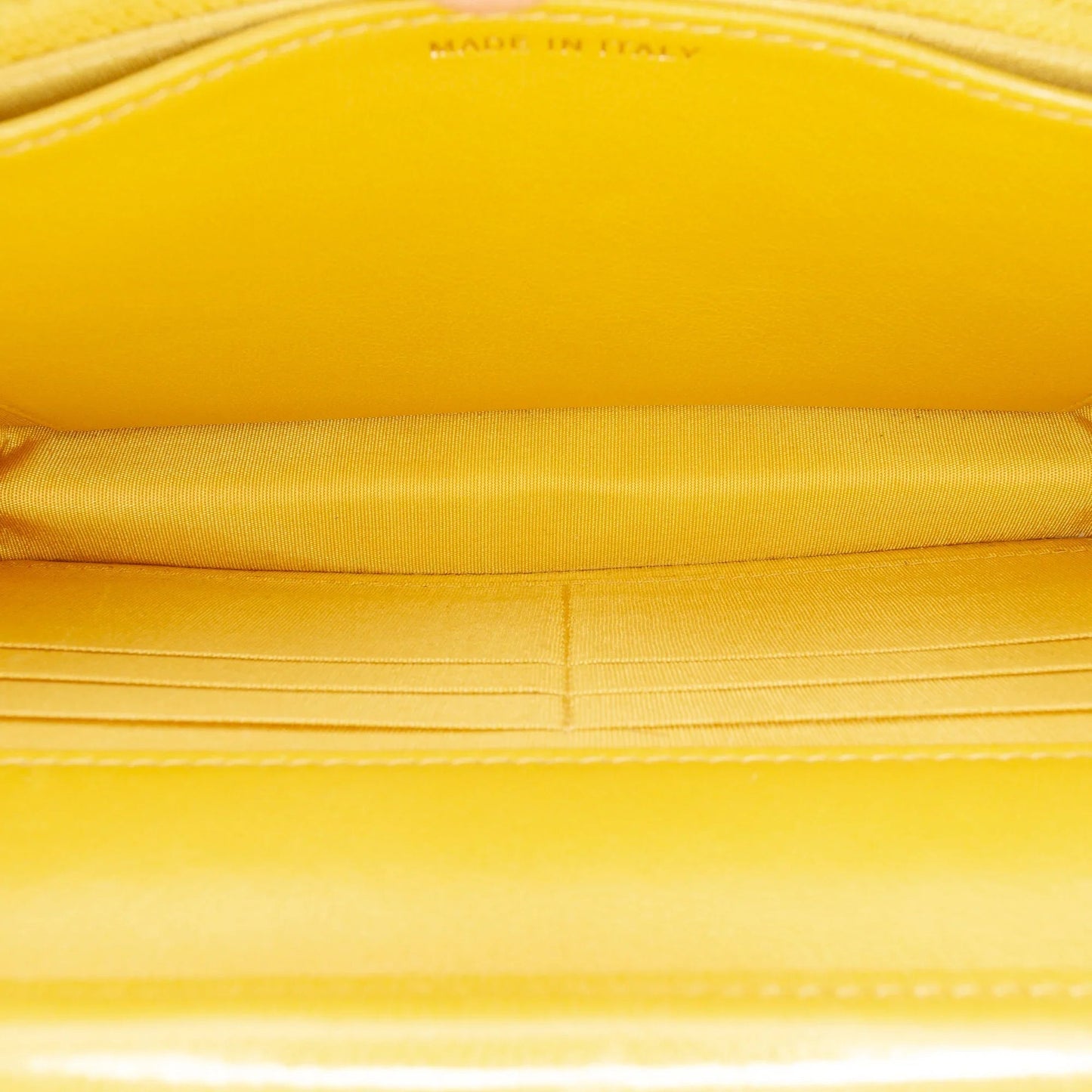 Yellow Chanel Small Reversed Chevron Lambskin Flap Crossbody Bag