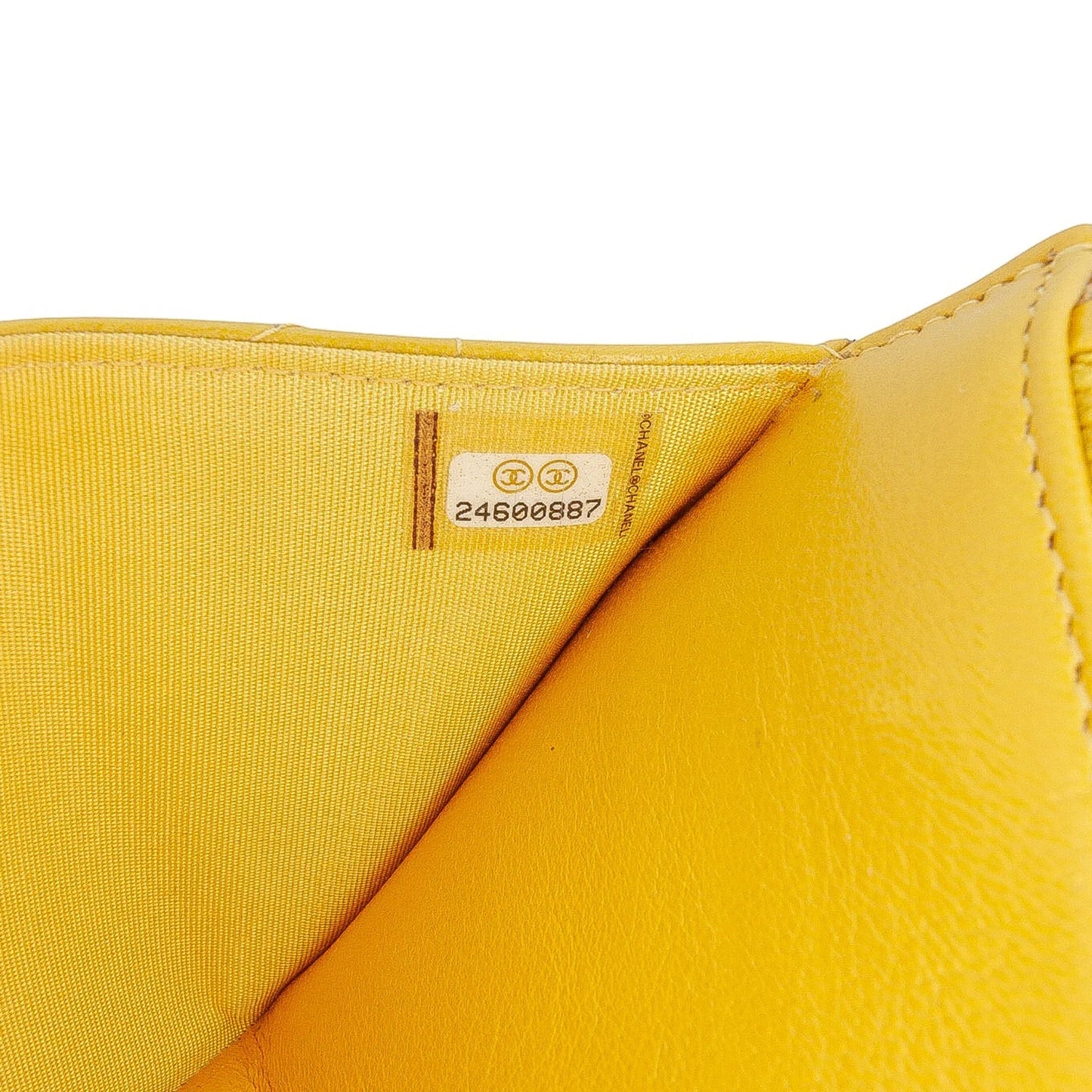 Yellow Chanel Small Reversed Chevron Lambskin Flap Crossbody Bag