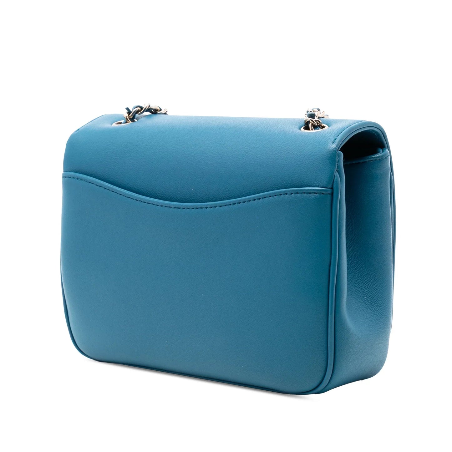 Blue Chanel Lambskin CC Mania Flap Crossbody Bag