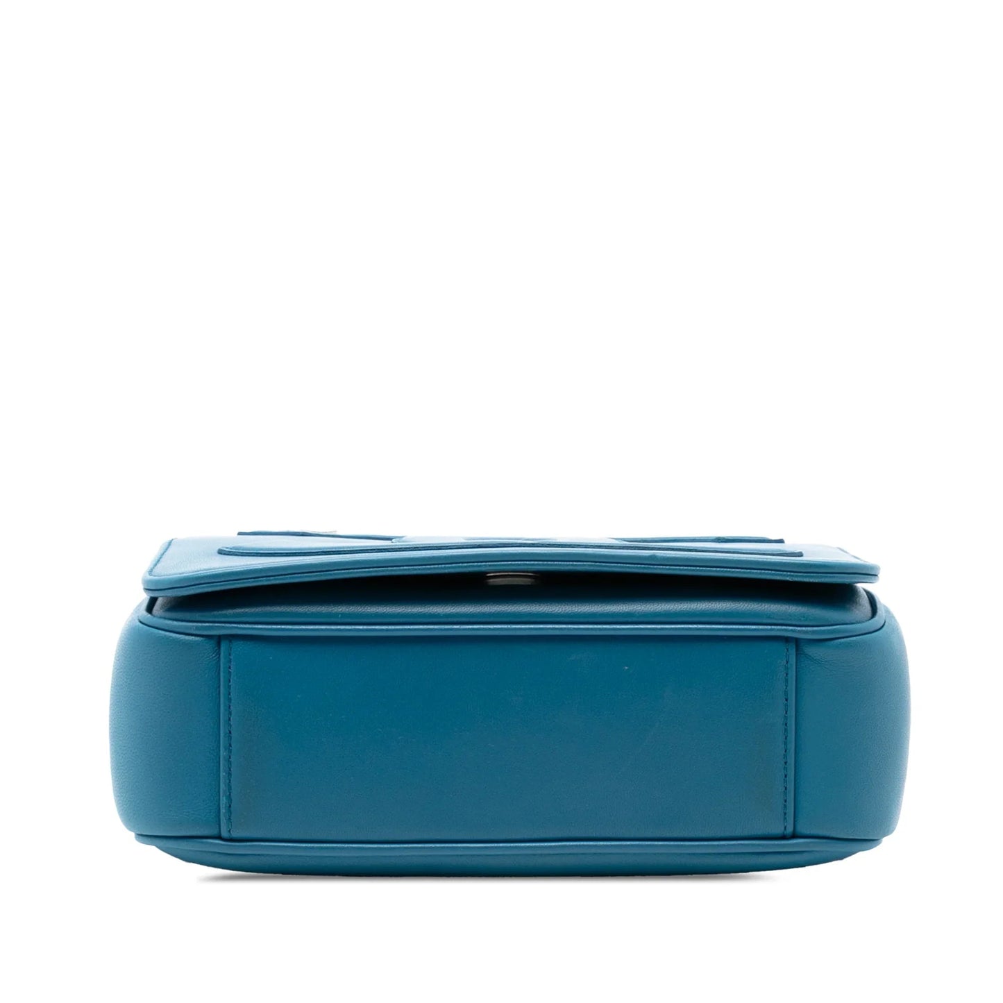 Blue Chanel Lambskin CC Mania Flap Crossbody Bag
