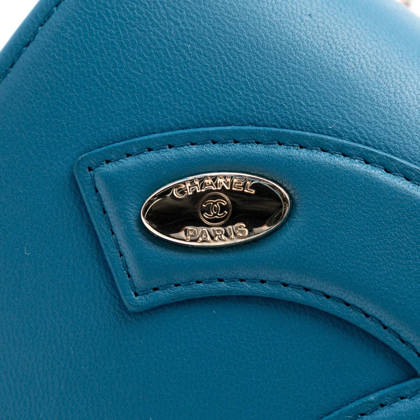Blue Chanel Lambskin CC Mania Flap Crossbody Bag