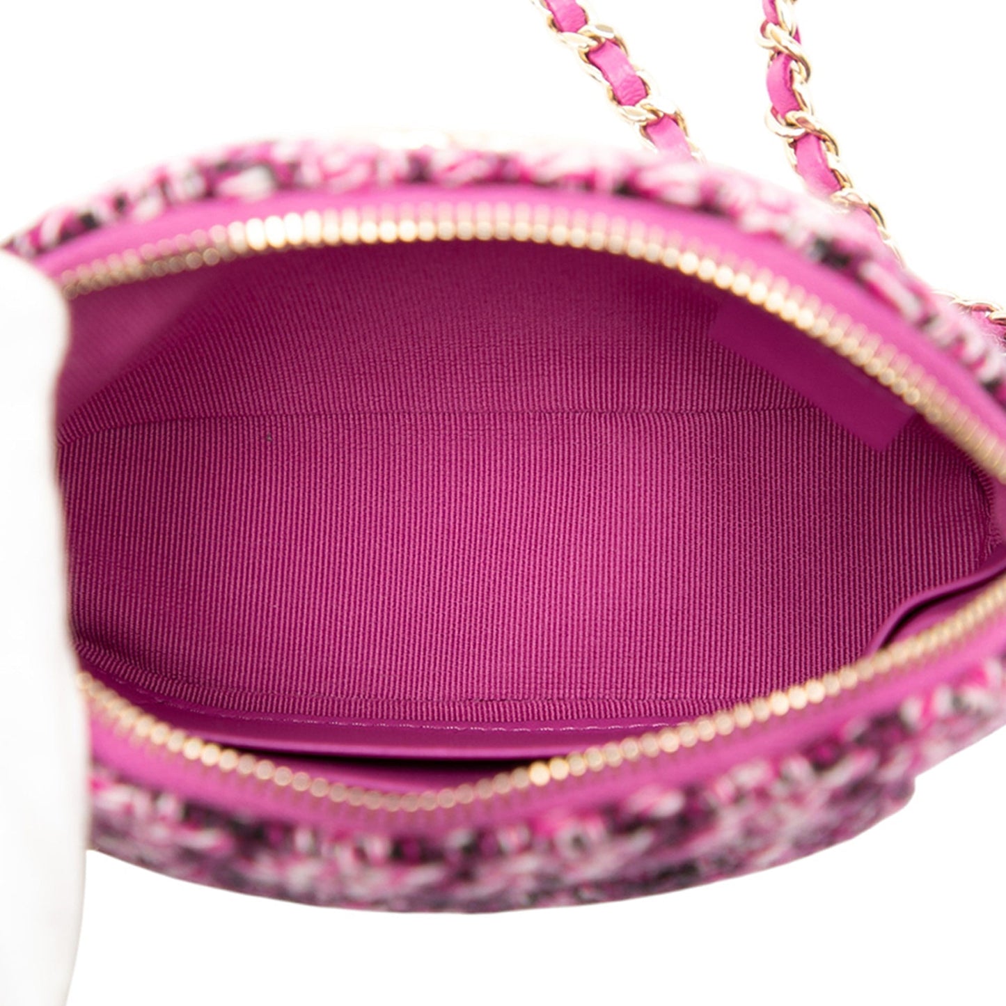 Purple Chanel CC Tweed Houndstooth Clutch On Chain Crossbody Bag