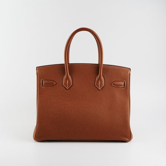Hermes Birkin 30 Gold Togo Stamp R Square