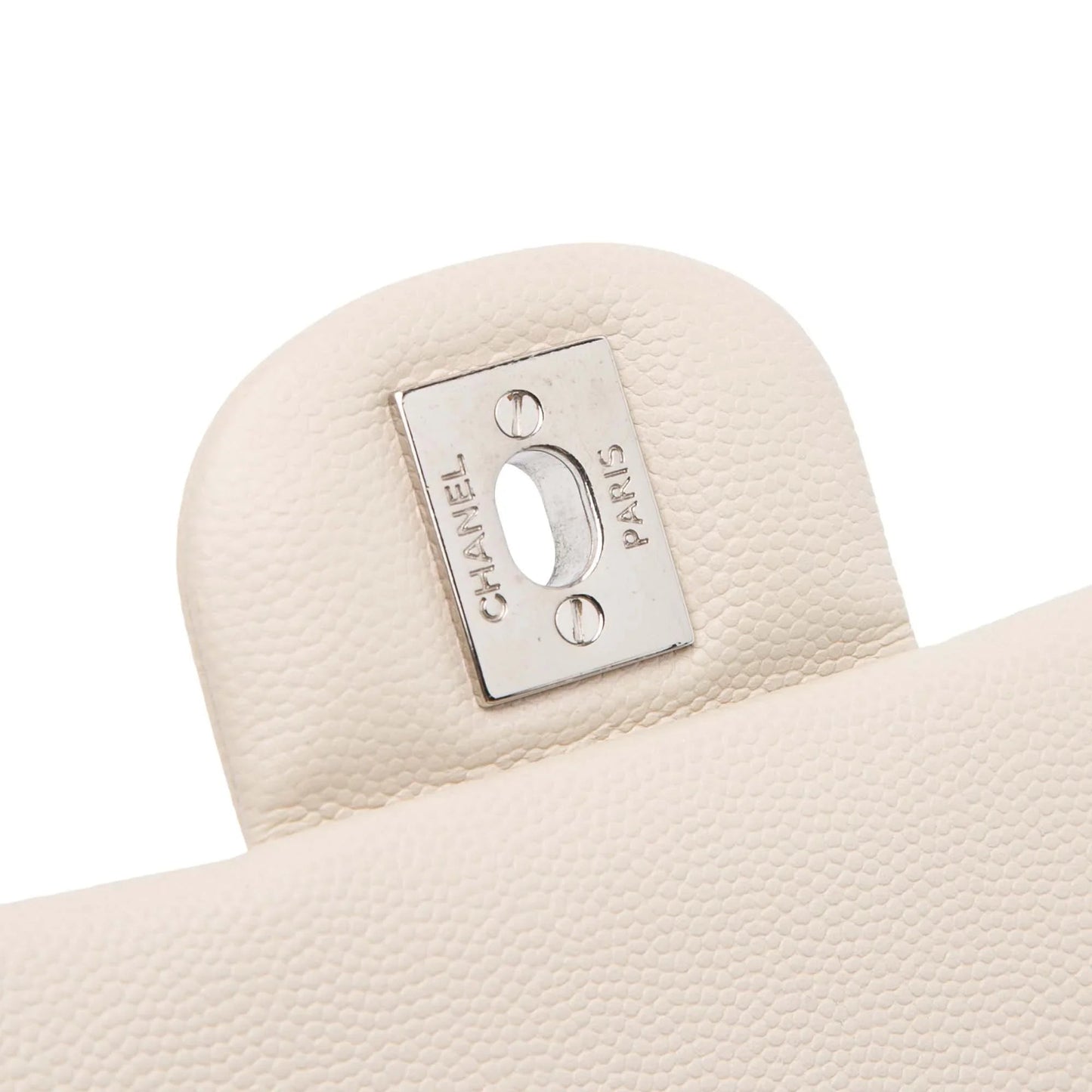 White Chanel Mini Square Classic Caviar Single Flap Crossbody Bag