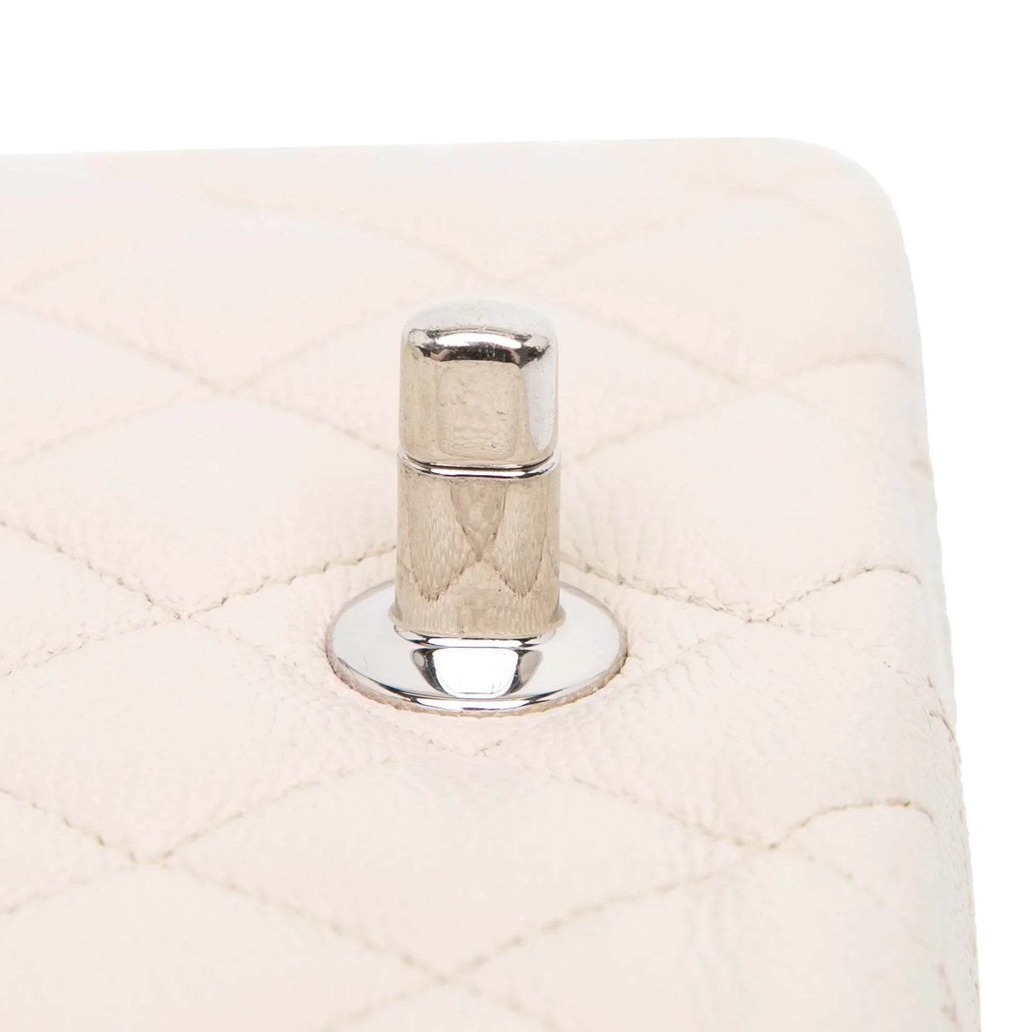 White Chanel Mini Square Classic Caviar Single Flap Crossbody Bag